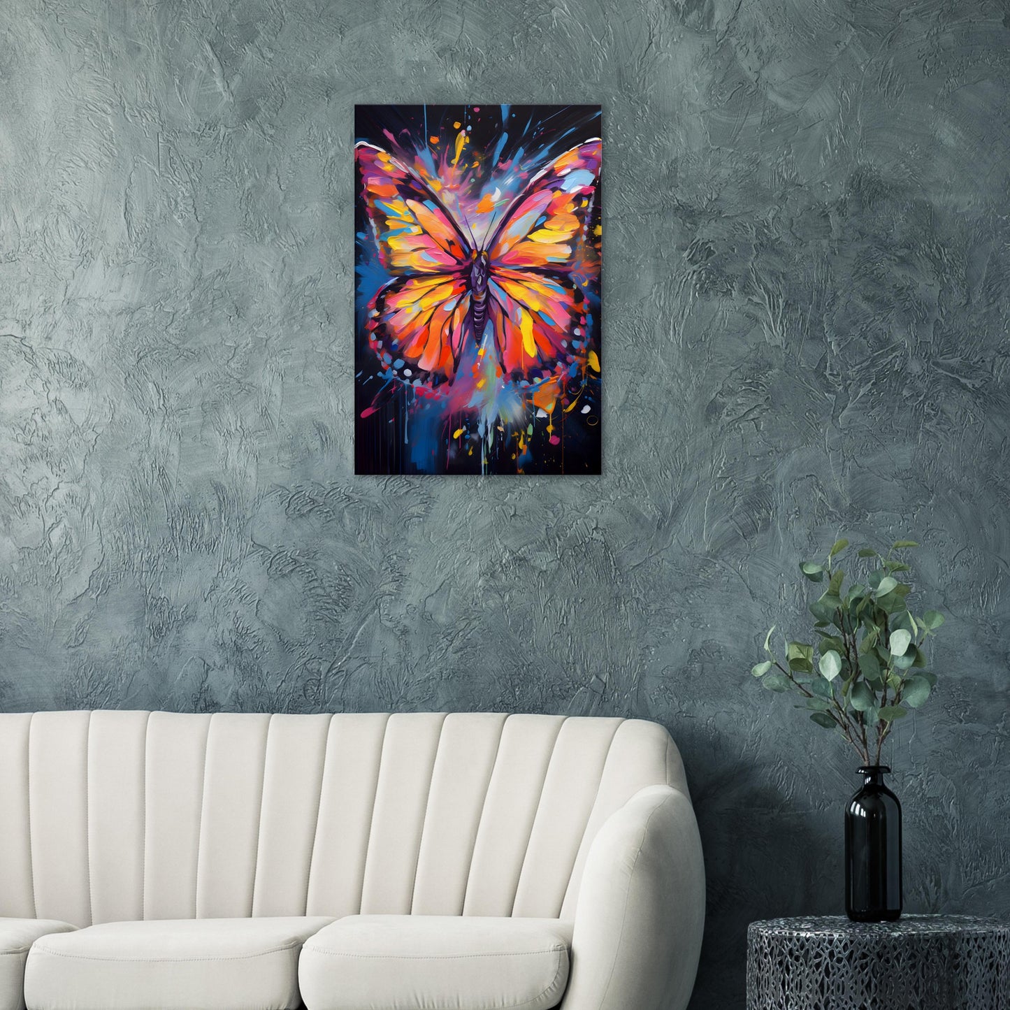 Neon Zoo: Butterfly (Thin Canvas Print, 12" x 18" or 24" x 36", Portrait)