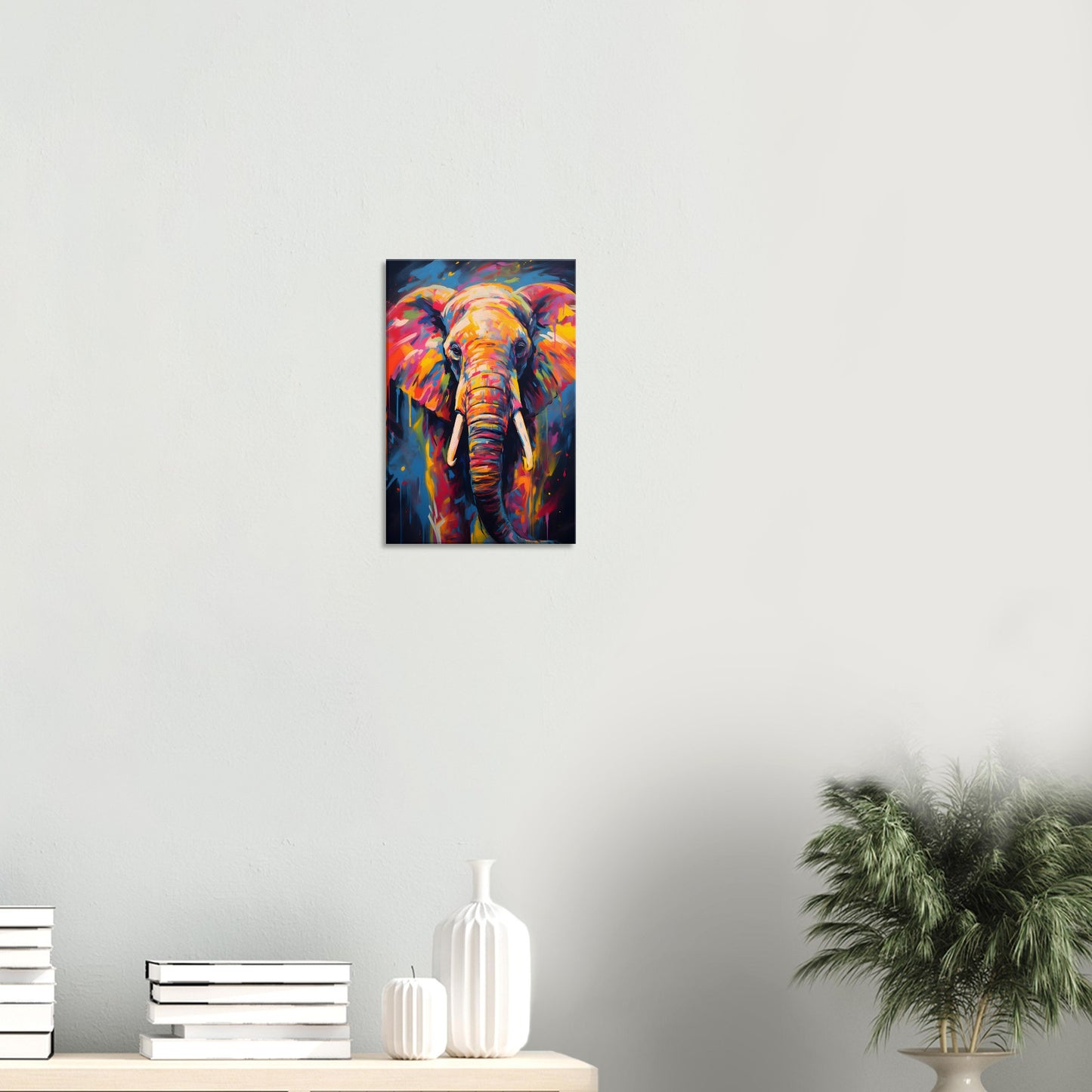 Neon Zoo: Elephant (Thin Canvas Print, 12" x 18" or 24" x 36", Portrait)