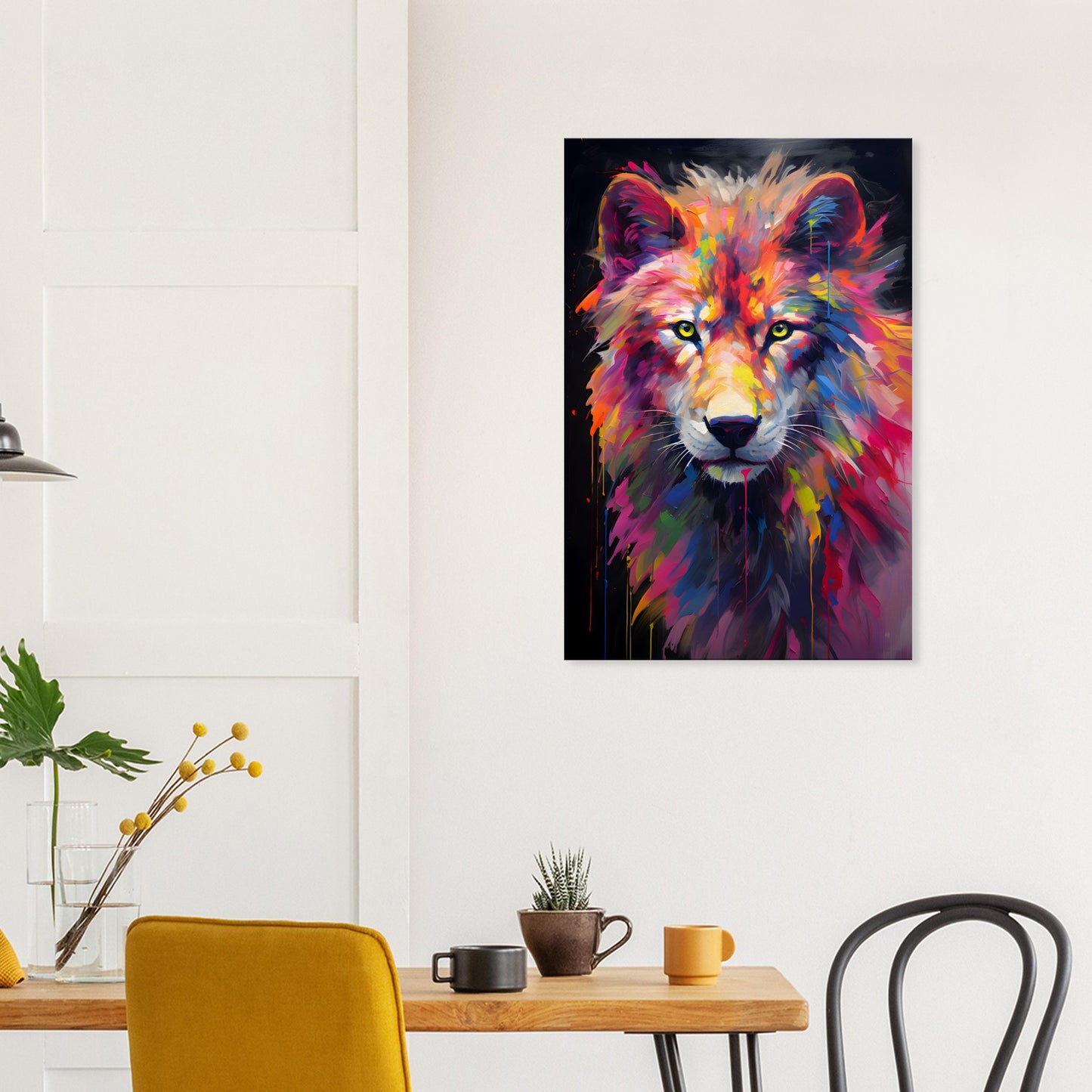 Neon Zoo: Wolf (Thin Canvas Print, 12" x 18" or 24" x 36", Portrait)