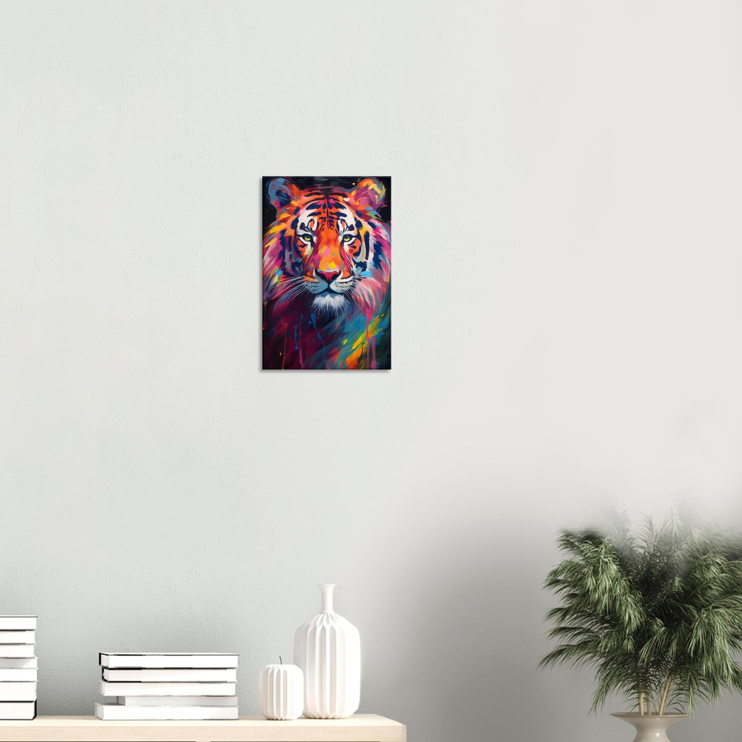 Neon Zoo: Tiger (Thin Canvas Print, 12" x 18" or 24" x 36", Portrait)