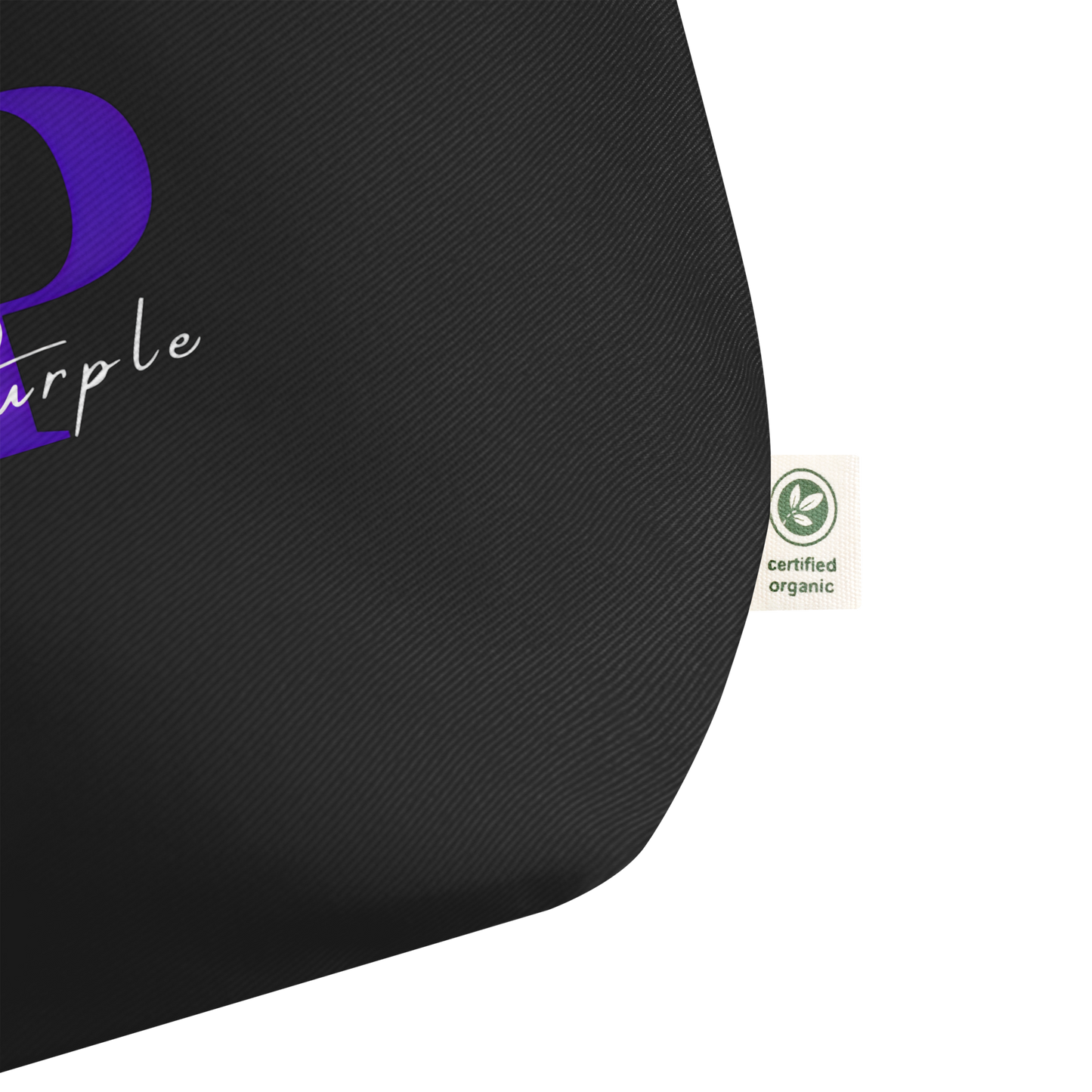 Large Organic Tote Bag: Red-Purple - Logo