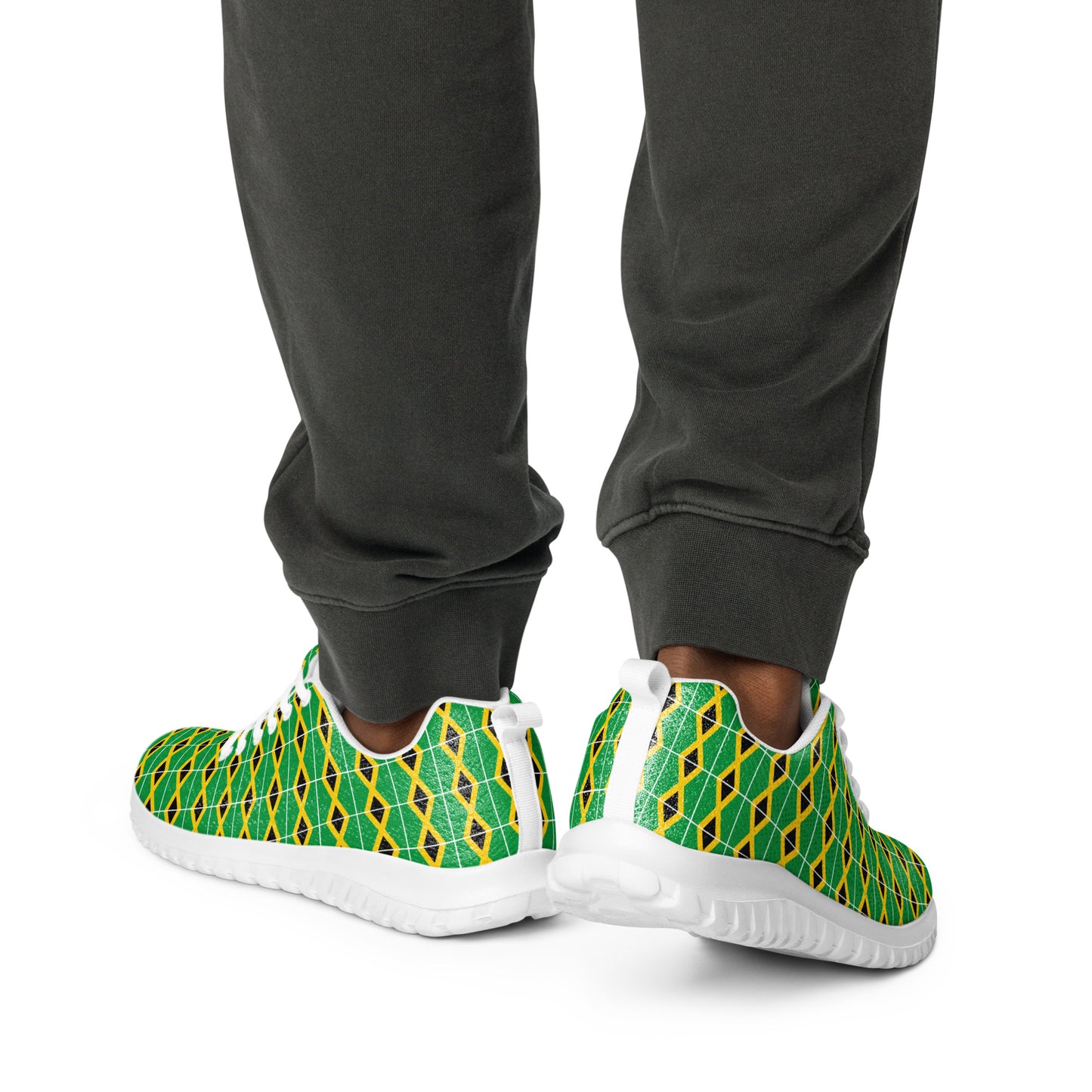 Men’s Athletic Shoes: Jamaica - Patterned Flag