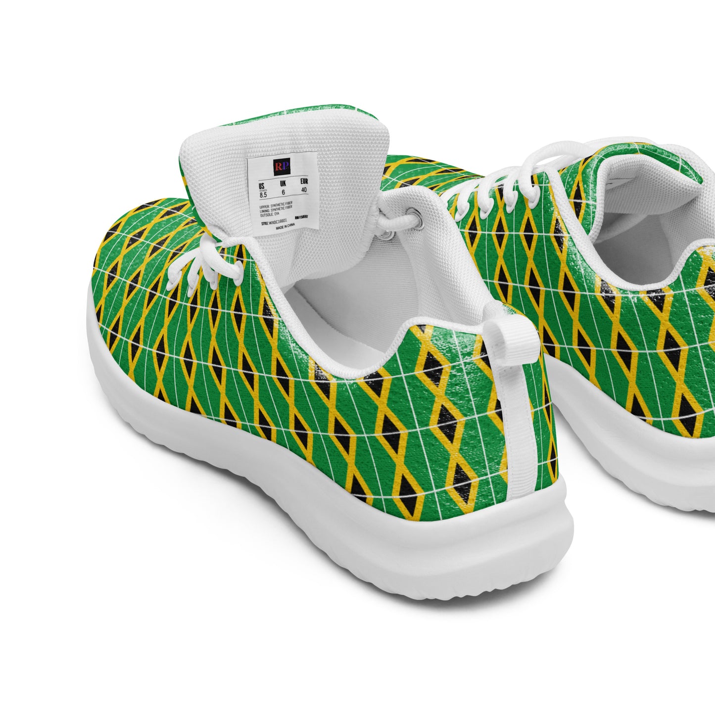 Men’s Athletic Shoes: Jamaica - Patterned Flag