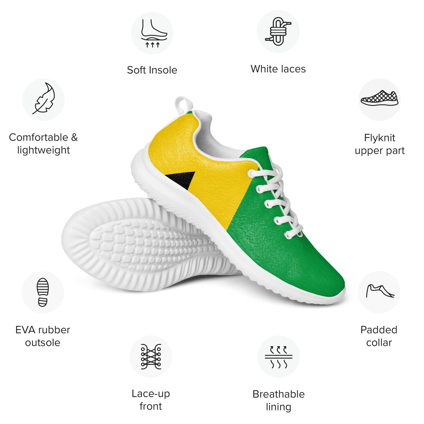 Men’s Athletic Shoes: Jamaica - Large Flag