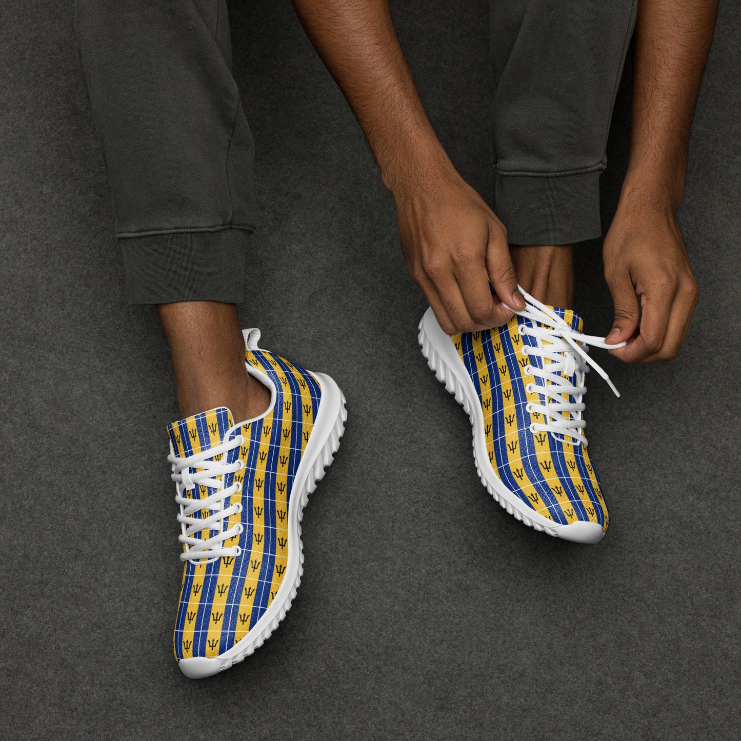 Men’s Athletic Shoes: Barbados - Patterned Flag