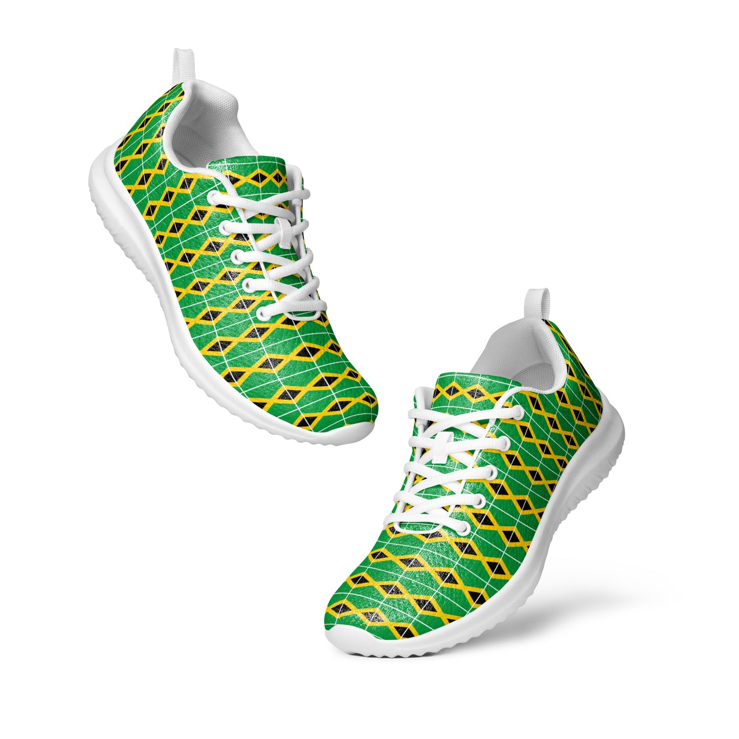 Men’s Athletic Shoes: Jamaica - Patterned Flag