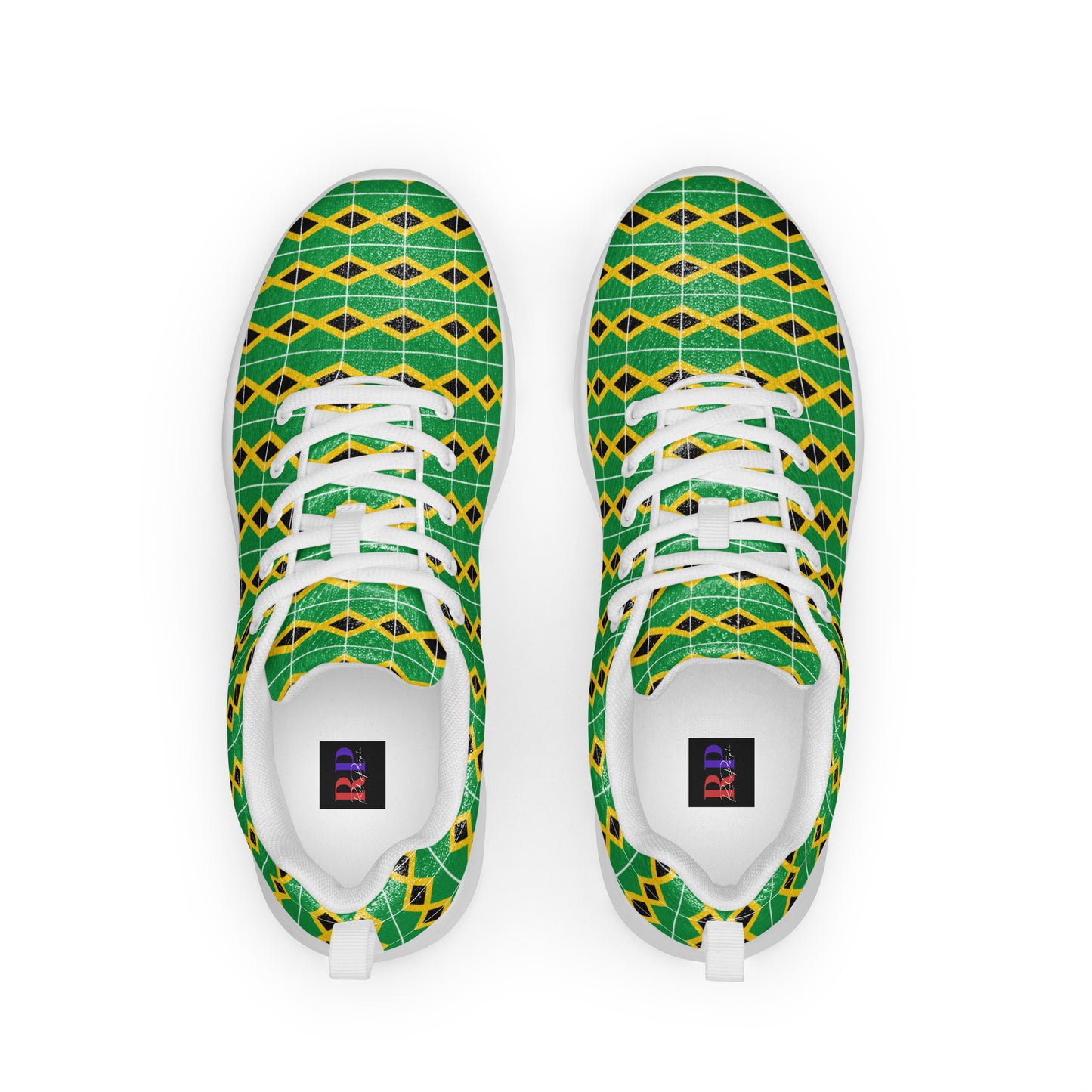 Men’s Athletic Shoes: Jamaica - Patterned Flag