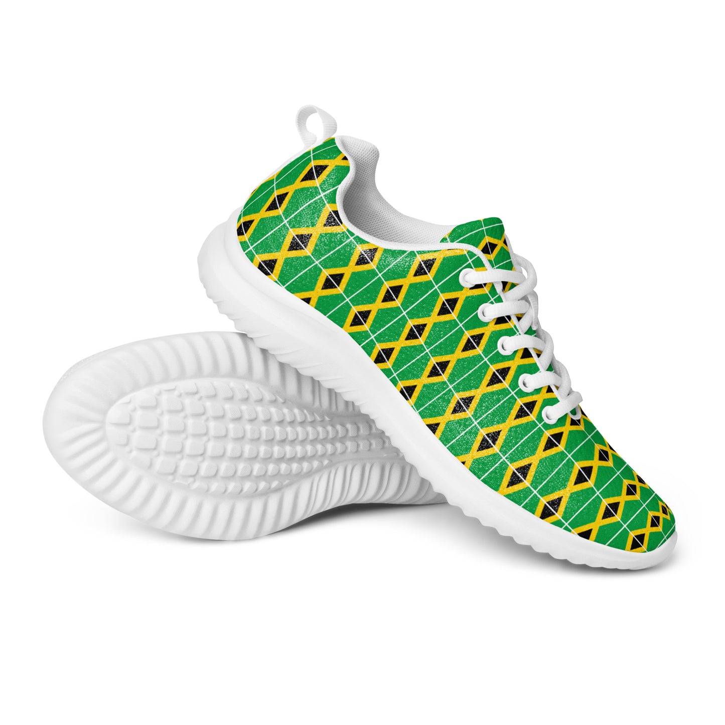 Men’s Athletic Shoes: Jamaica - Patterned Flag