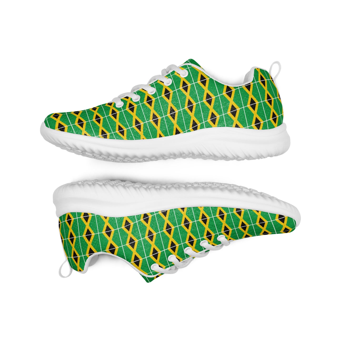 Men’s Athletic Shoes: Jamaica - Patterned Flag