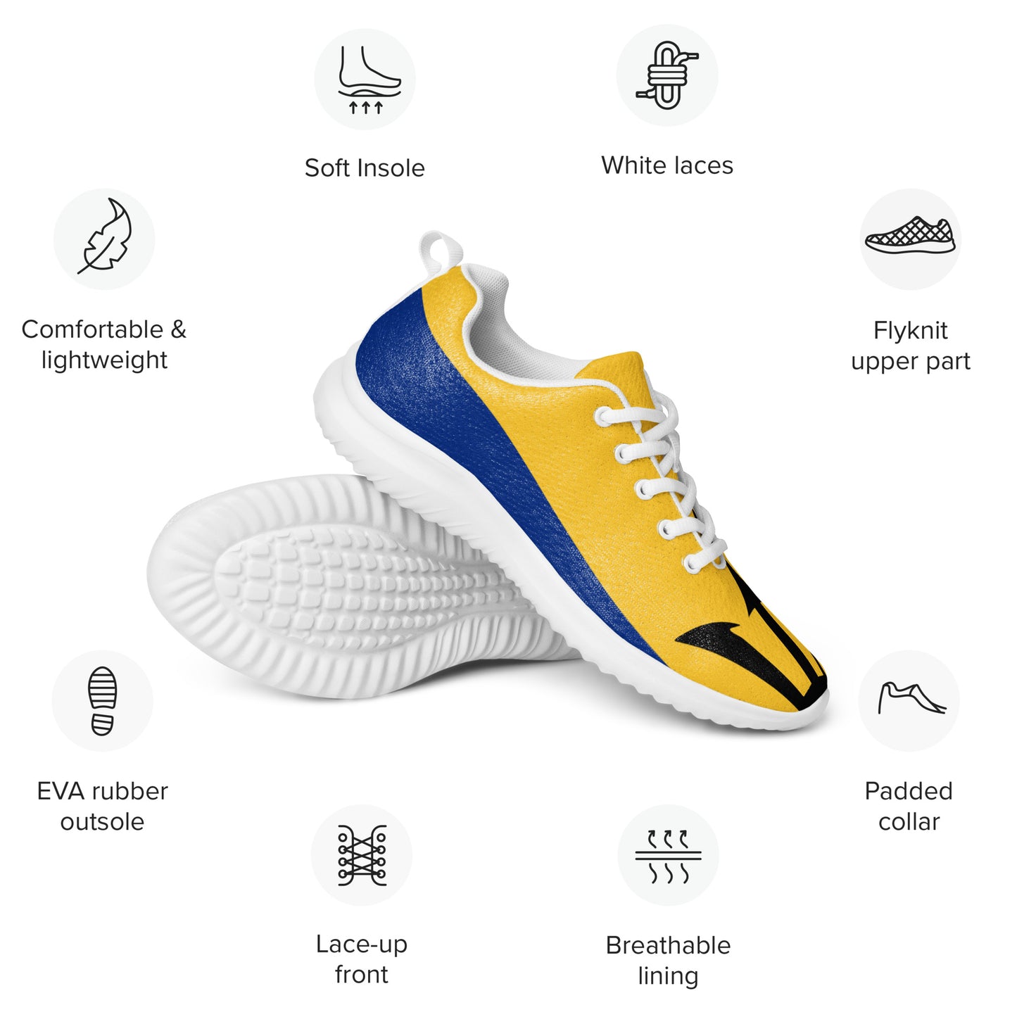 Men’s Athletic Shoes: Barbados - Large Flag