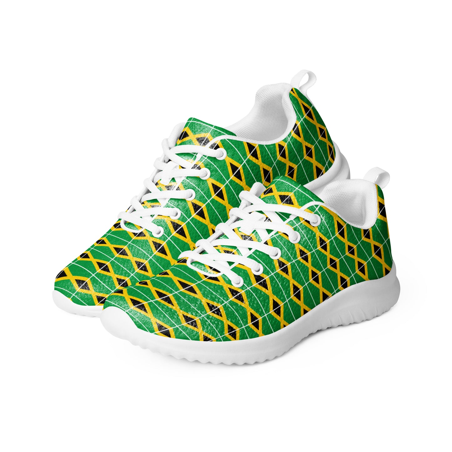 Men’s Athletic Shoes: Jamaica - Patterned Flag