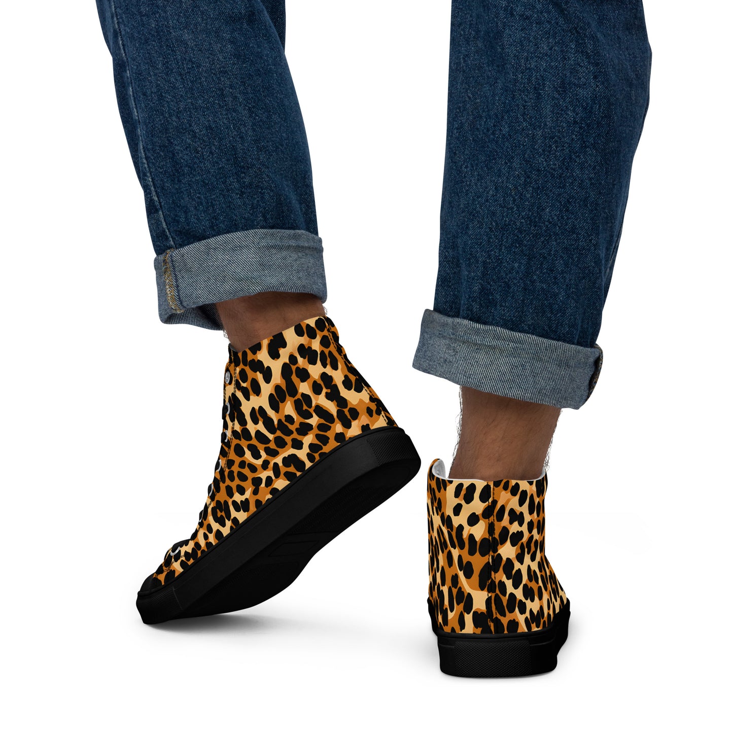 Men’s High Top Canvas Shoes: Leopard