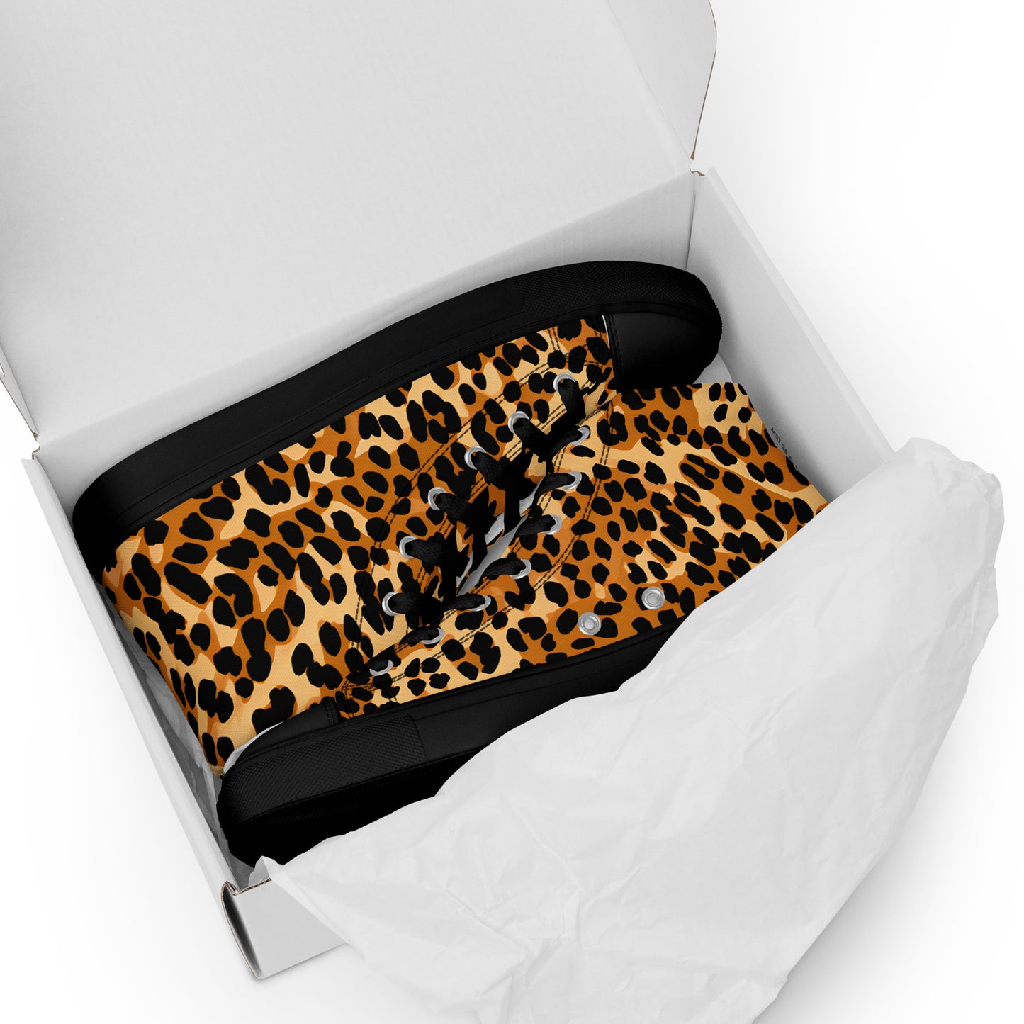 Men’s High Top Canvas Shoes: Leopard