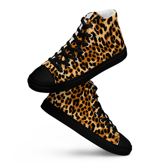 Men’s High Top Canvas Shoes: Leopard