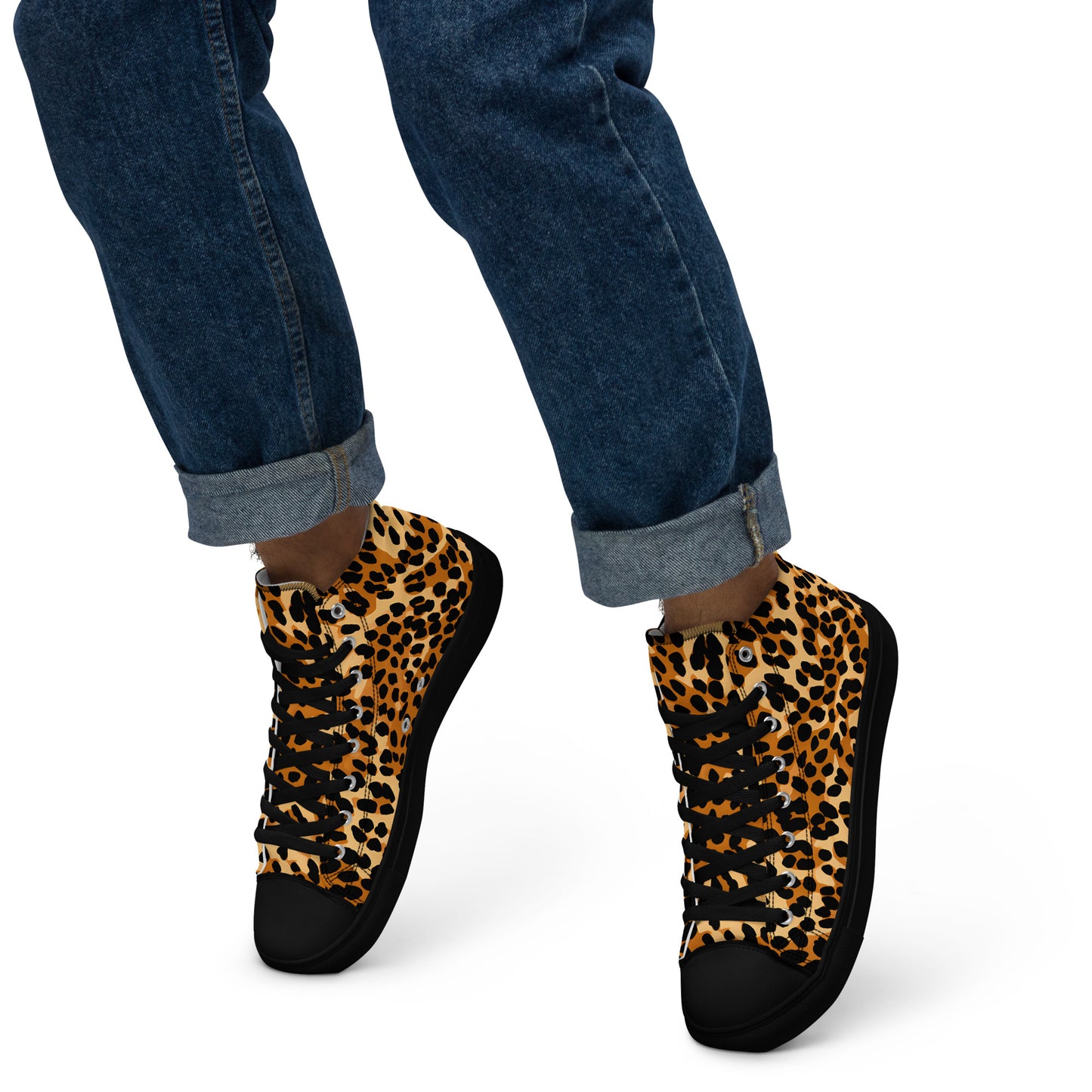 Men’s High Top Canvas Shoes: Leopard