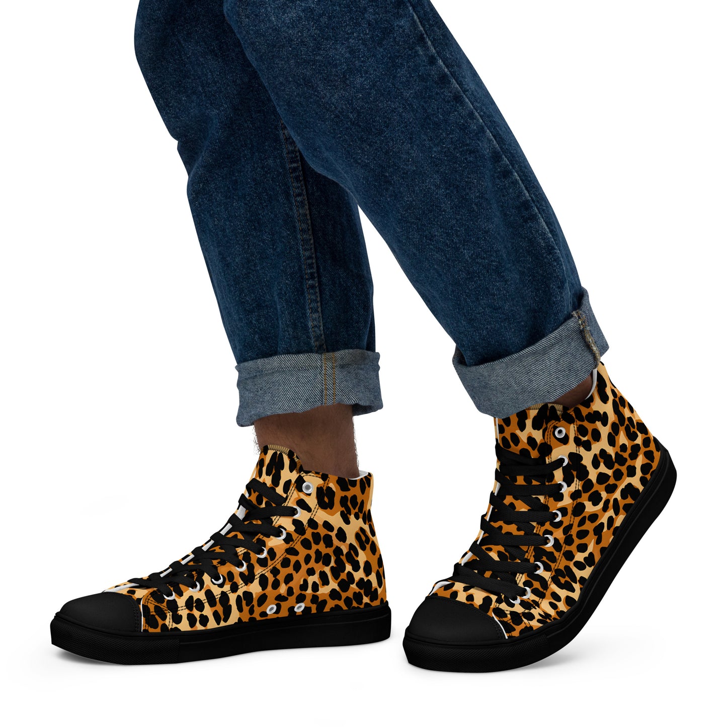 Men’s High Top Canvas Shoes: Leopard