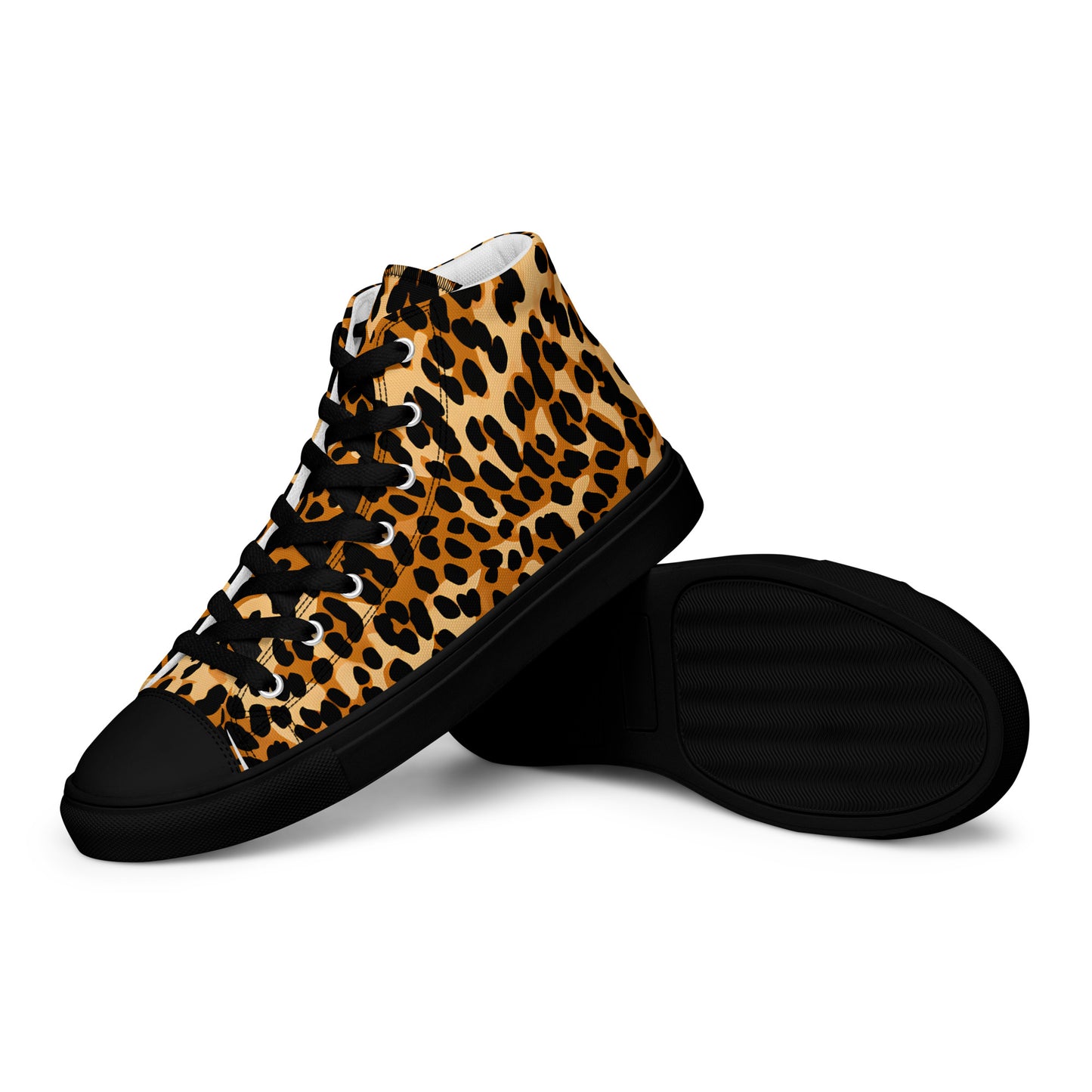 Men’s High Top Canvas Shoes: Leopard