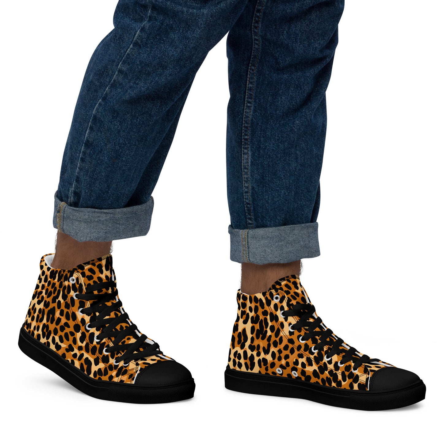 Men’s High Top Canvas Shoes: Leopard