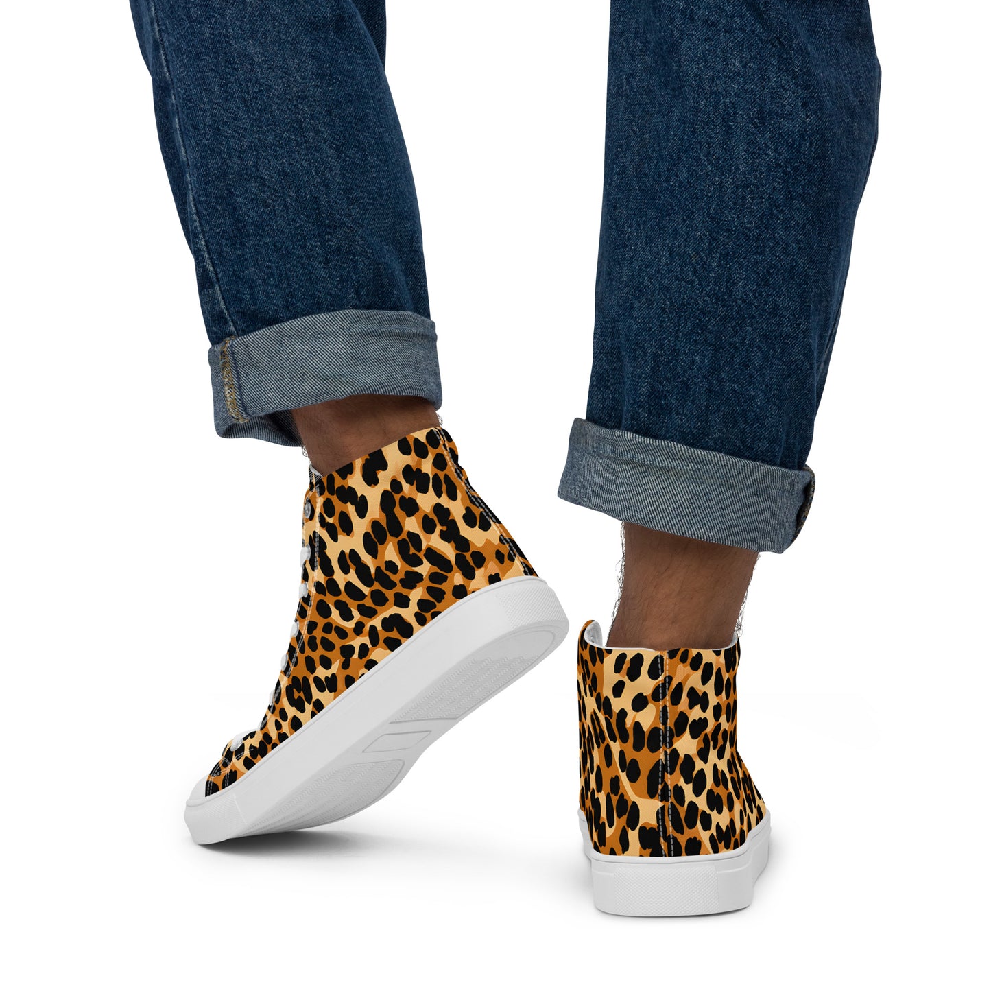 Men’s High Top Canvas Shoes: Leopard