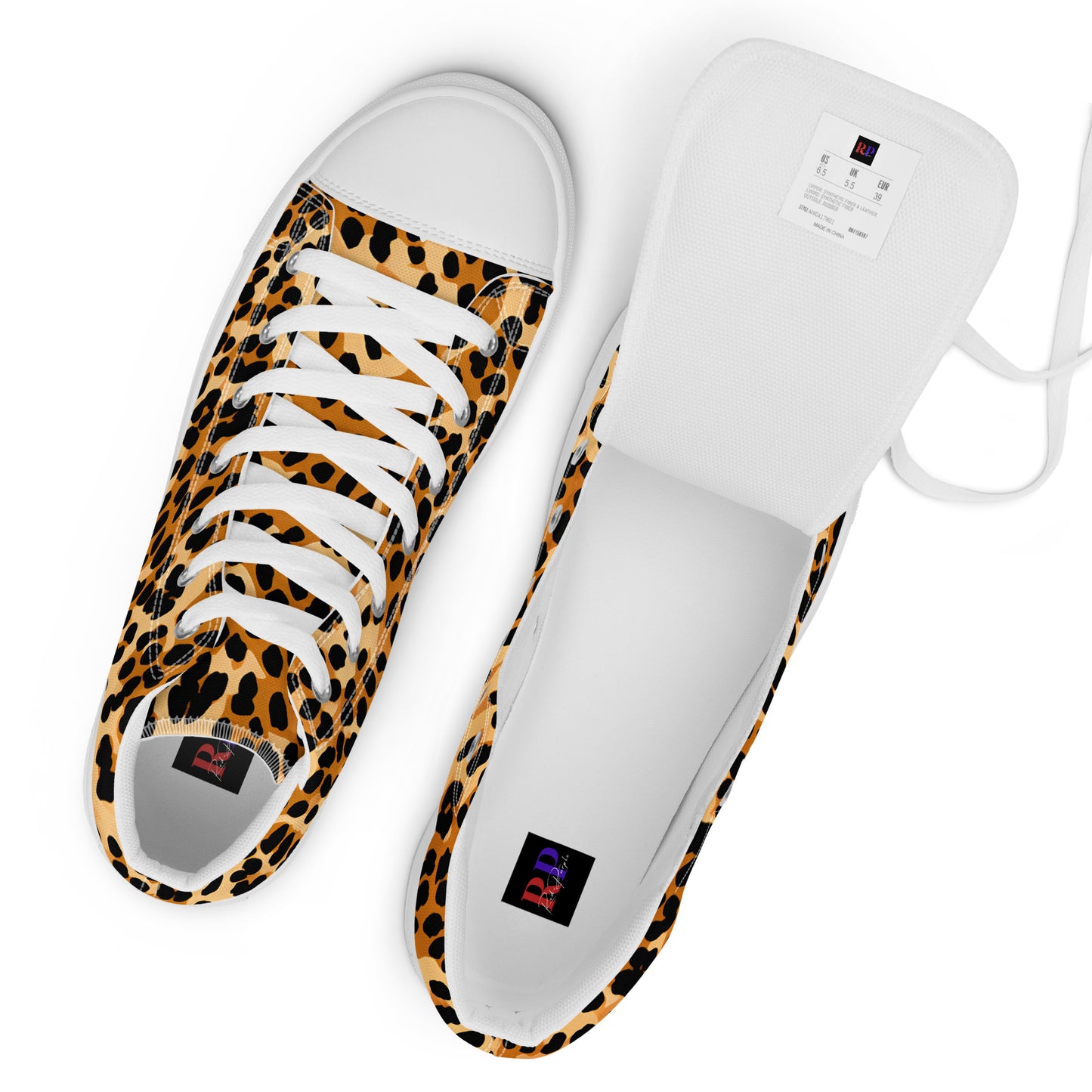 Men’s High Top Canvas Shoes: Leopard