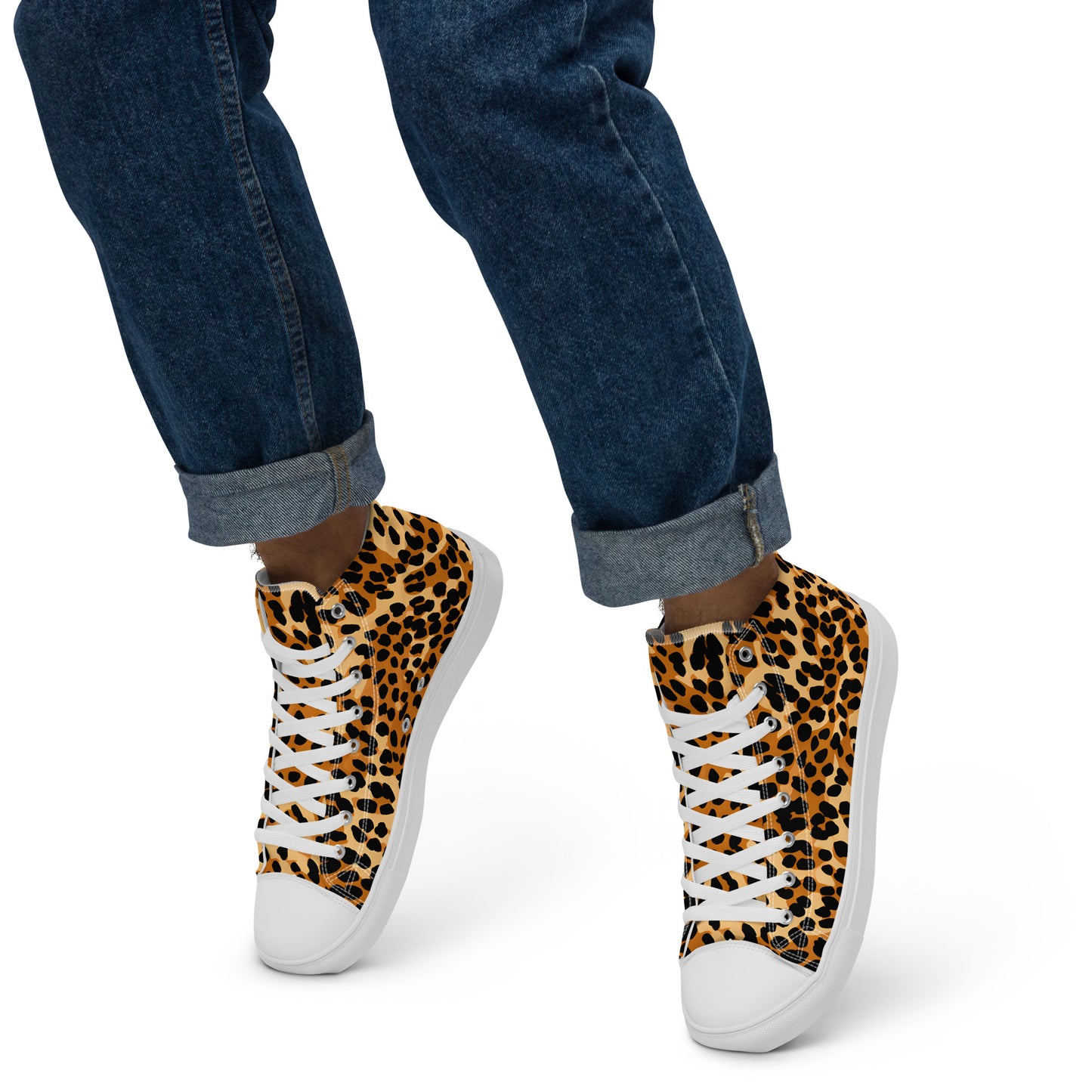 Men’s High Top Canvas Shoes: Leopard