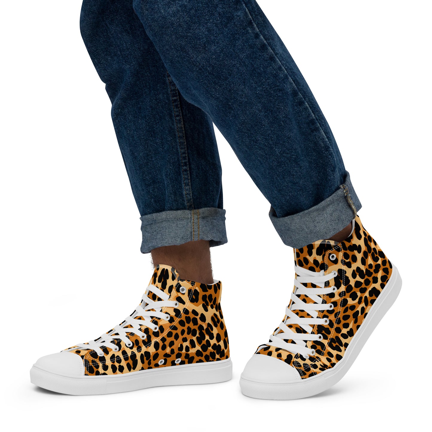 Men’s High Top Canvas Shoes: Leopard