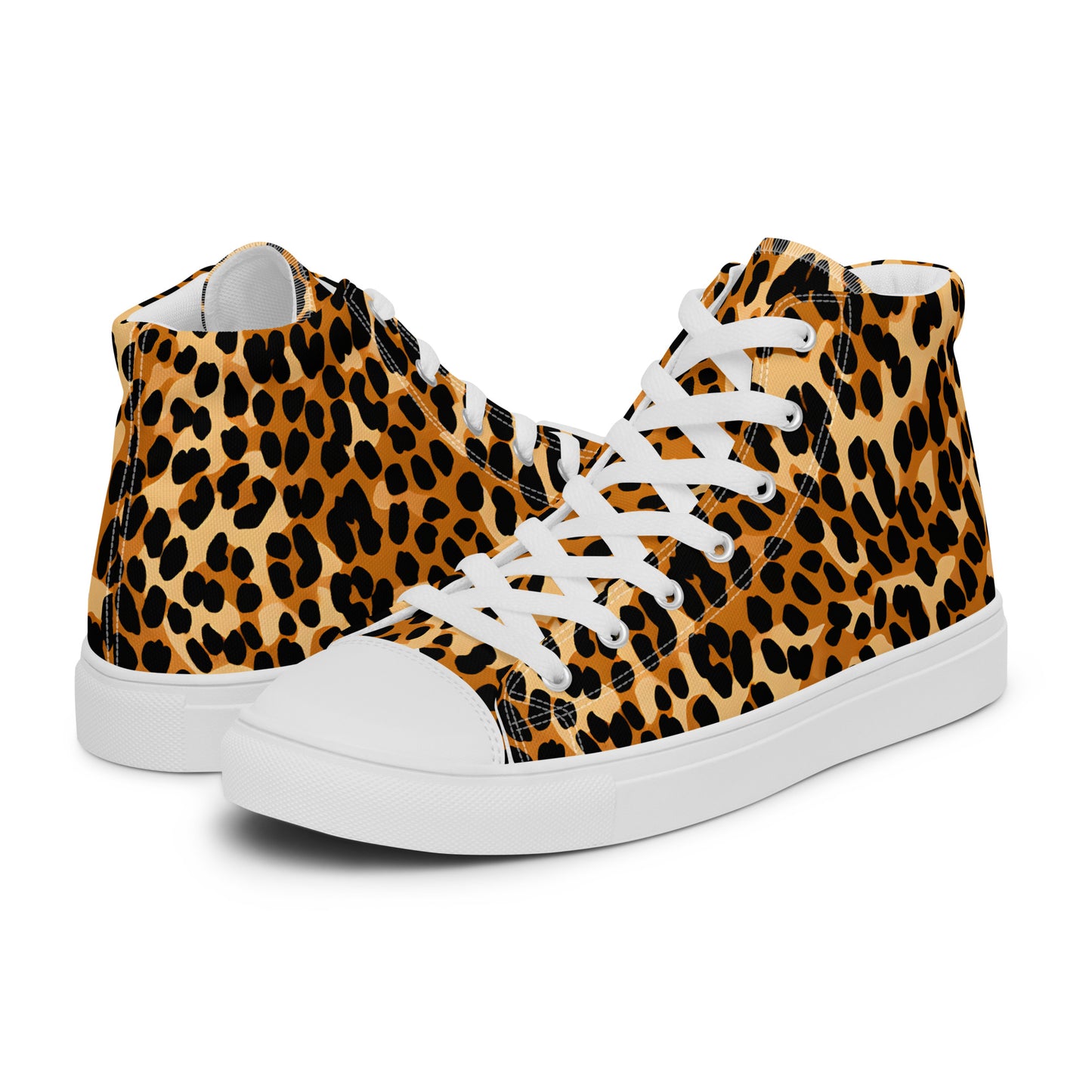 Men’s High Top Canvas Shoes: Leopard