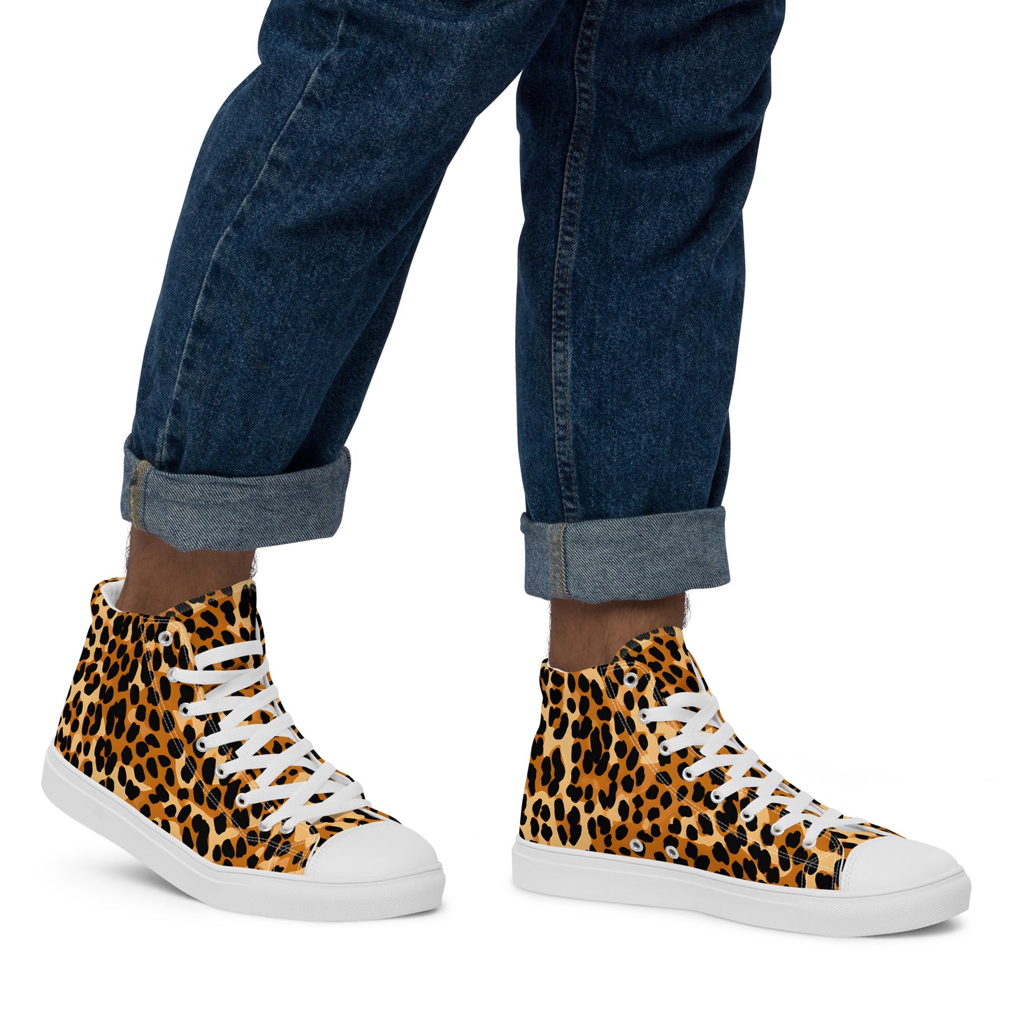 Men’s High Top Canvas Shoes: Leopard