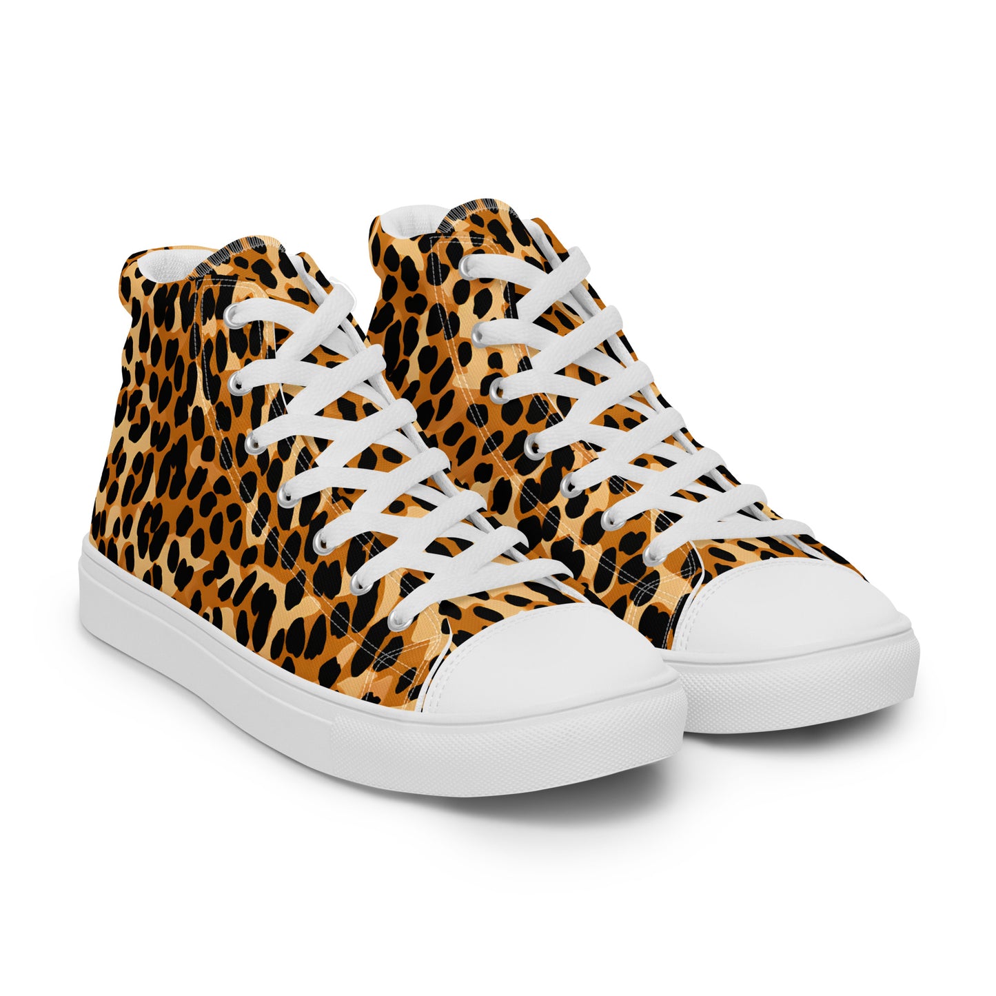 Men’s High Top Canvas Shoes: Leopard