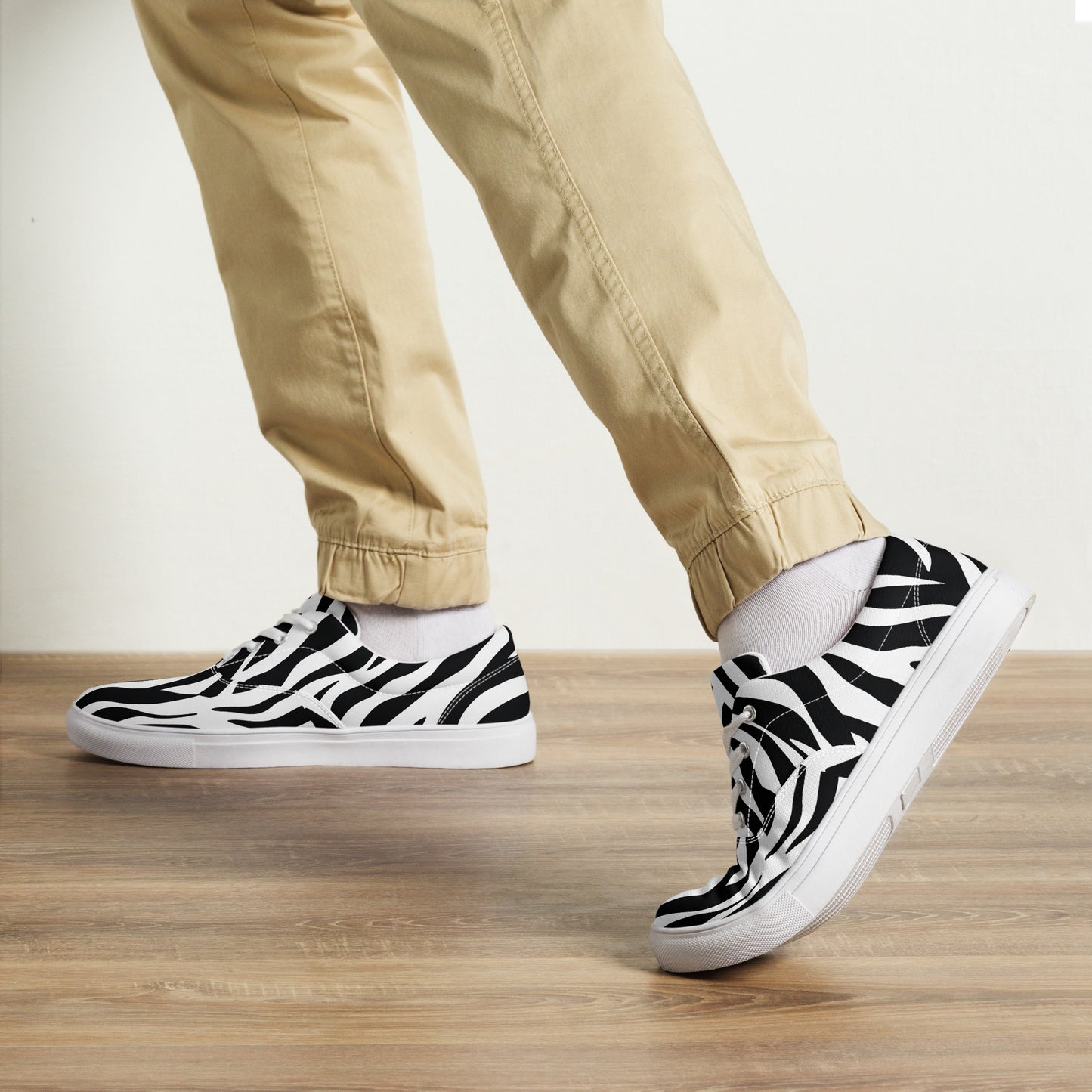 Men’s Lace-Up Canvas Shoes: Zebra