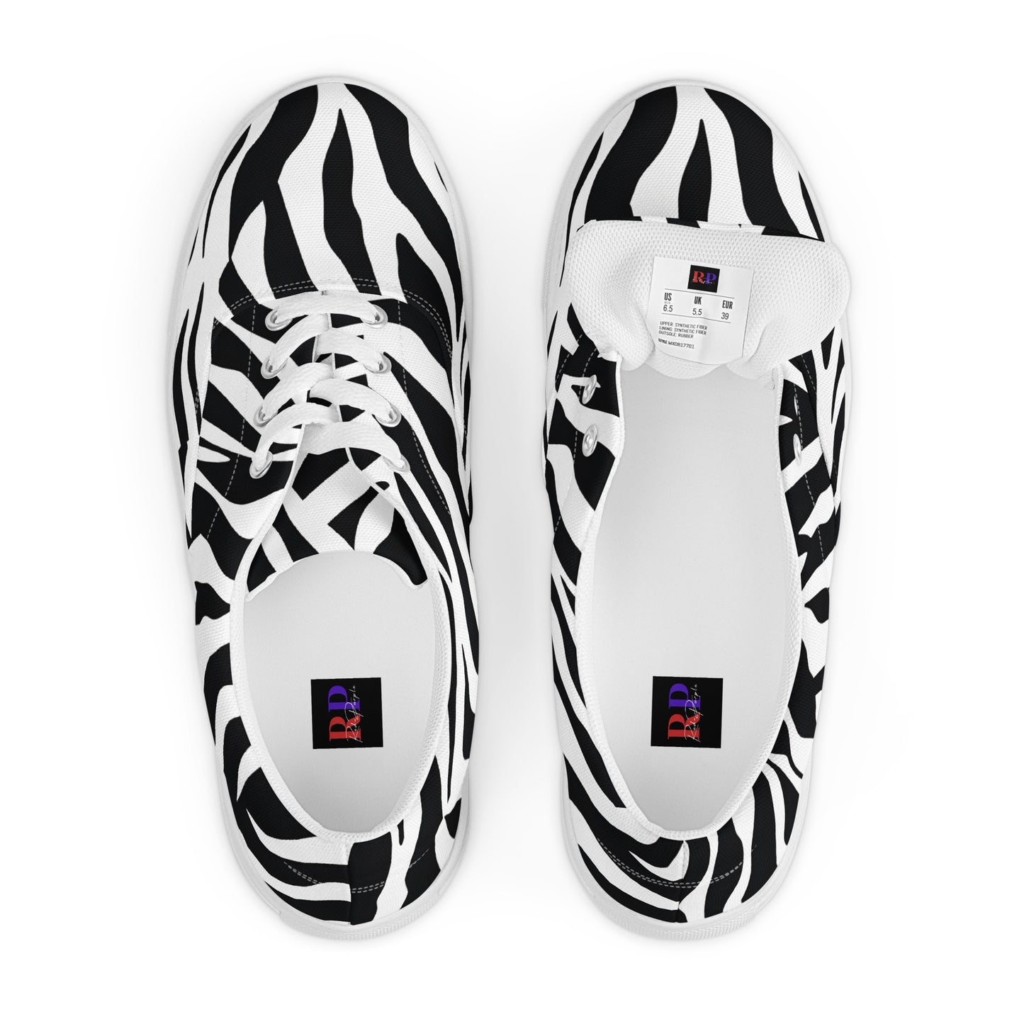 Men’s Lace-Up Canvas Shoes: Zebra