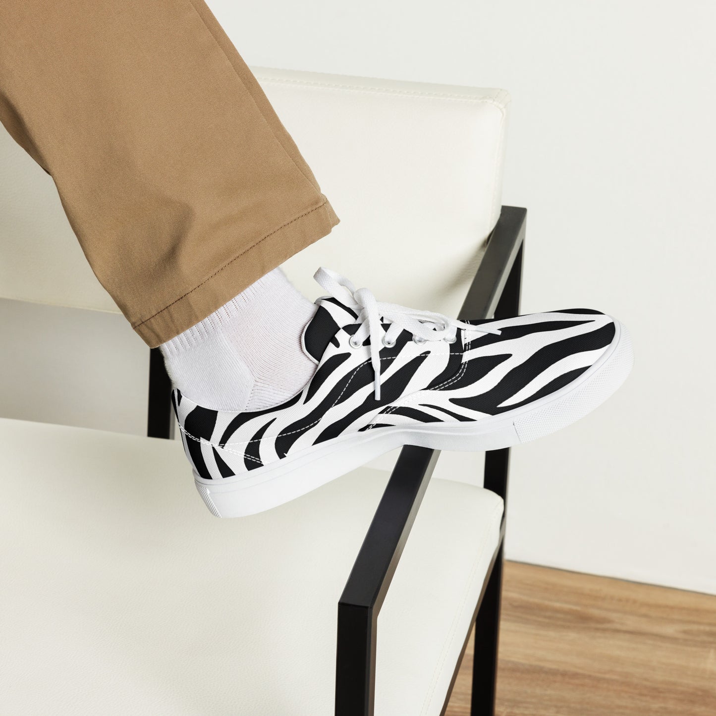 Men’s Lace-Up Canvas Shoes: Zebra