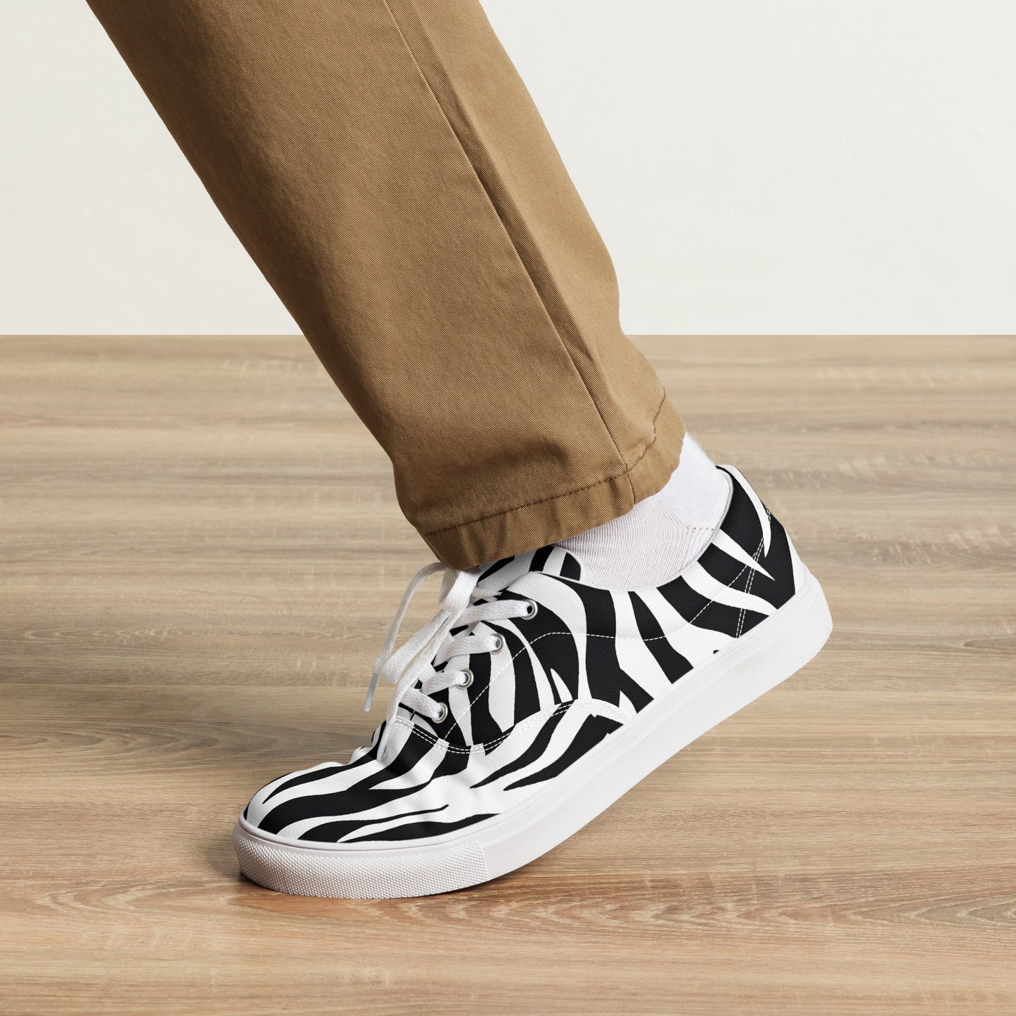 Men’s Lace-Up Canvas Shoes: Zebra