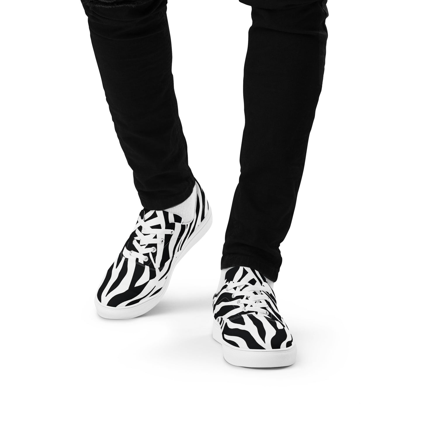 Men’s Lace-Up Canvas Shoes: Zebra