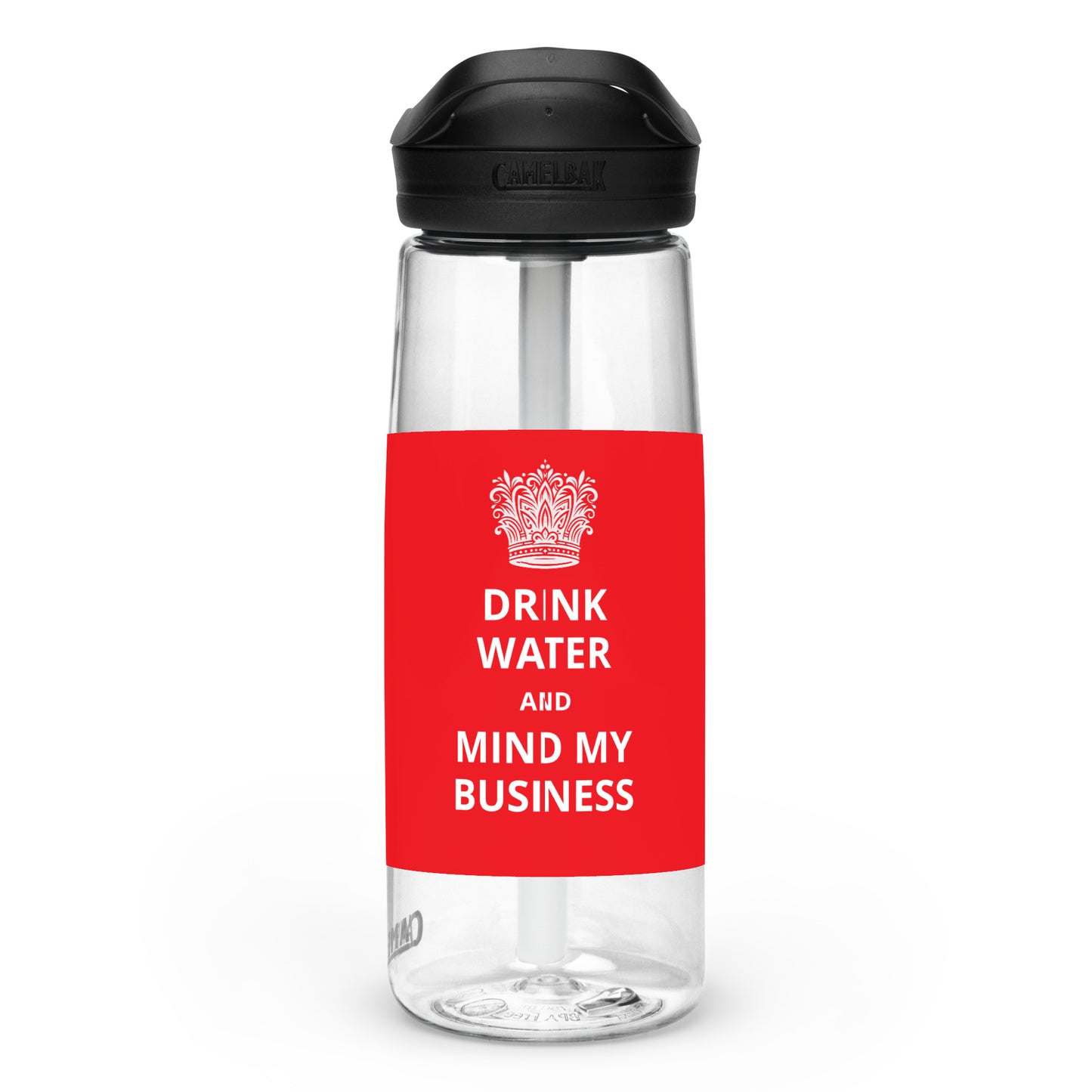 25oz Sports Water Bottle: Caribbean - "Drink Water and Mind My Business" (4 bottle colours)