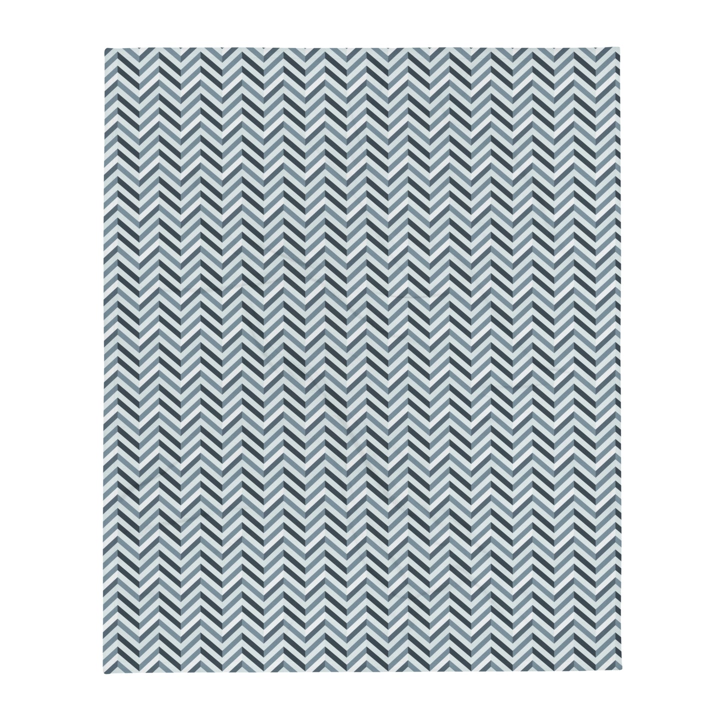 Throw Blanket: Grey and White Chevron (50" x 60" or 60" x 80")