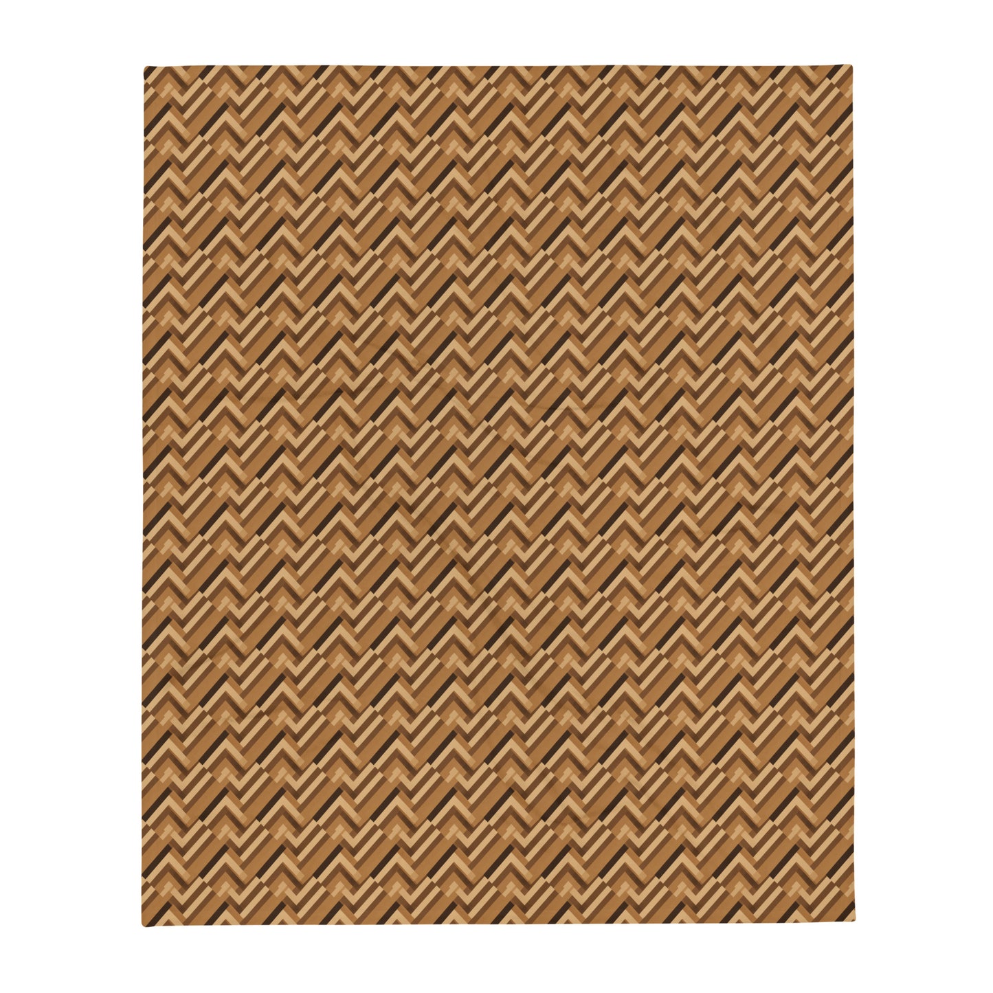 Throw Blanket: Brown Chevron (50" x 60" or 60" x 80")