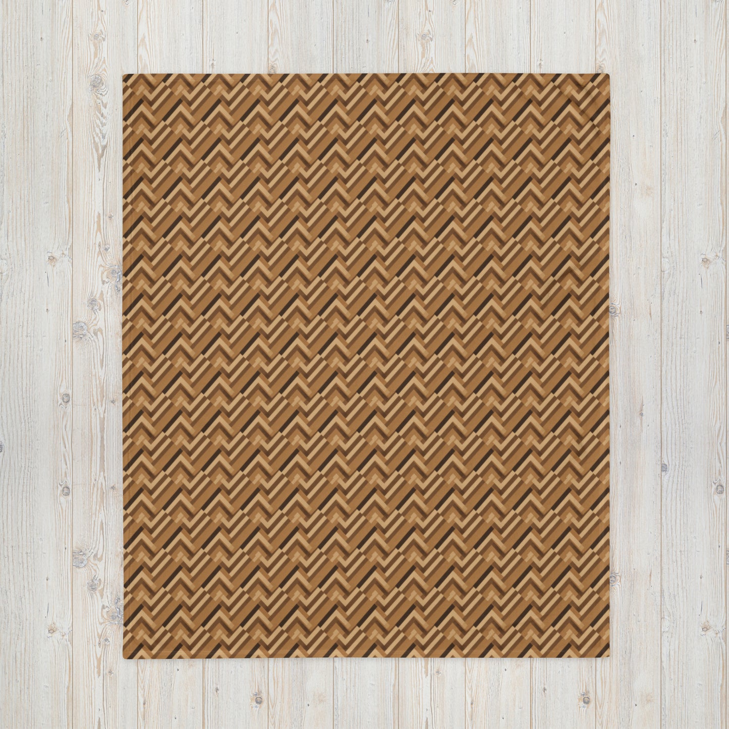 Throw Blanket: Brown Chevron (50" x 60" or 60" x 80")