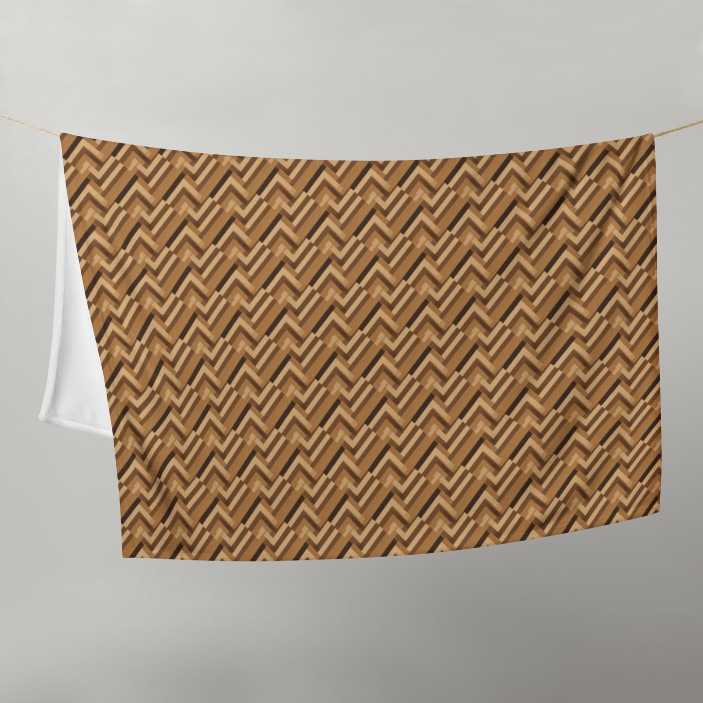 Throw Blanket: Brown Chevron (50" x 60" or 60" x 80")