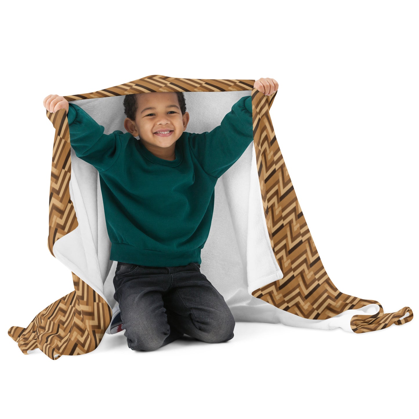 Throw Blanket: Brown Chevron (50" x 60" or 60" x 80")