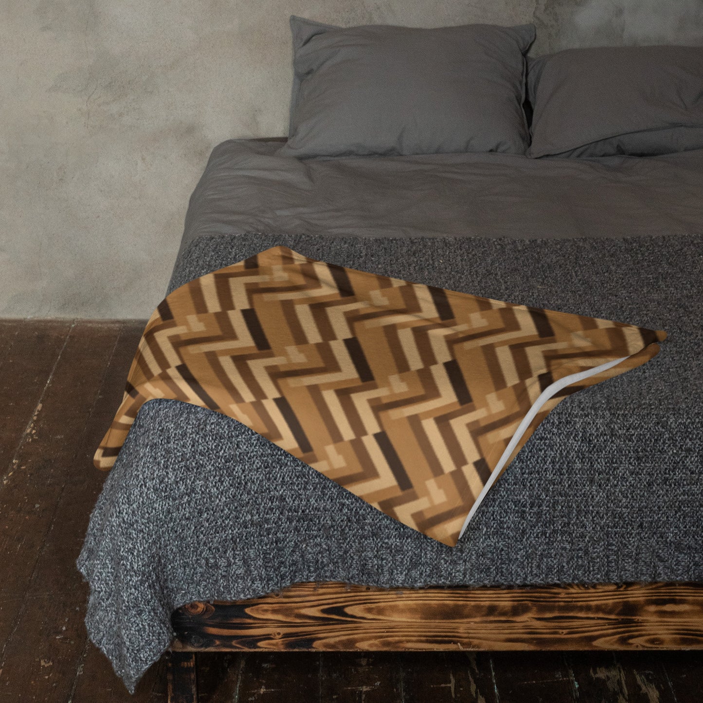 Throw Blanket: Brown Chevron (50" x 60" or 60" x 80")