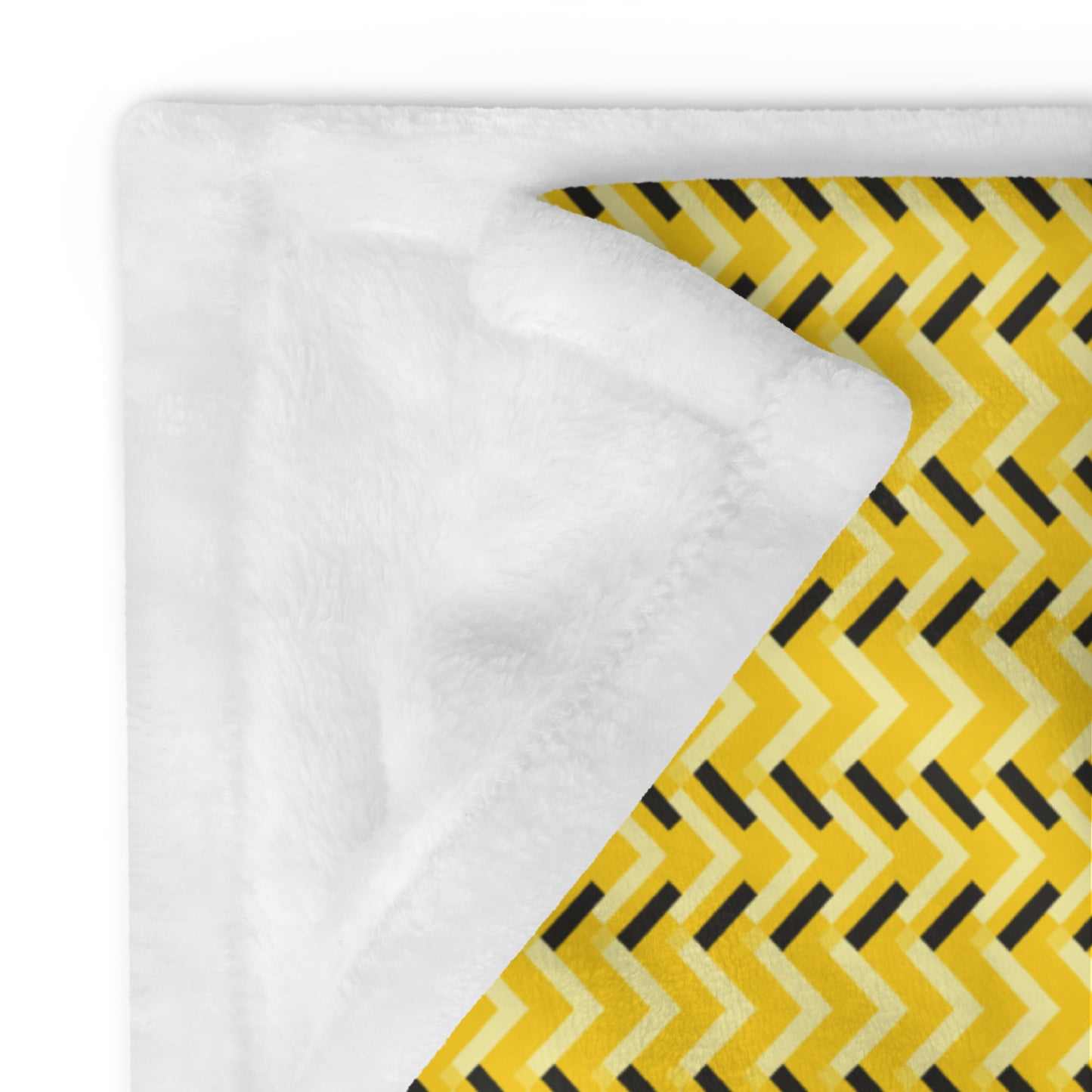 Throw Blanket: Yellow and Black Chevron (50" x 60" or 60" x 80")