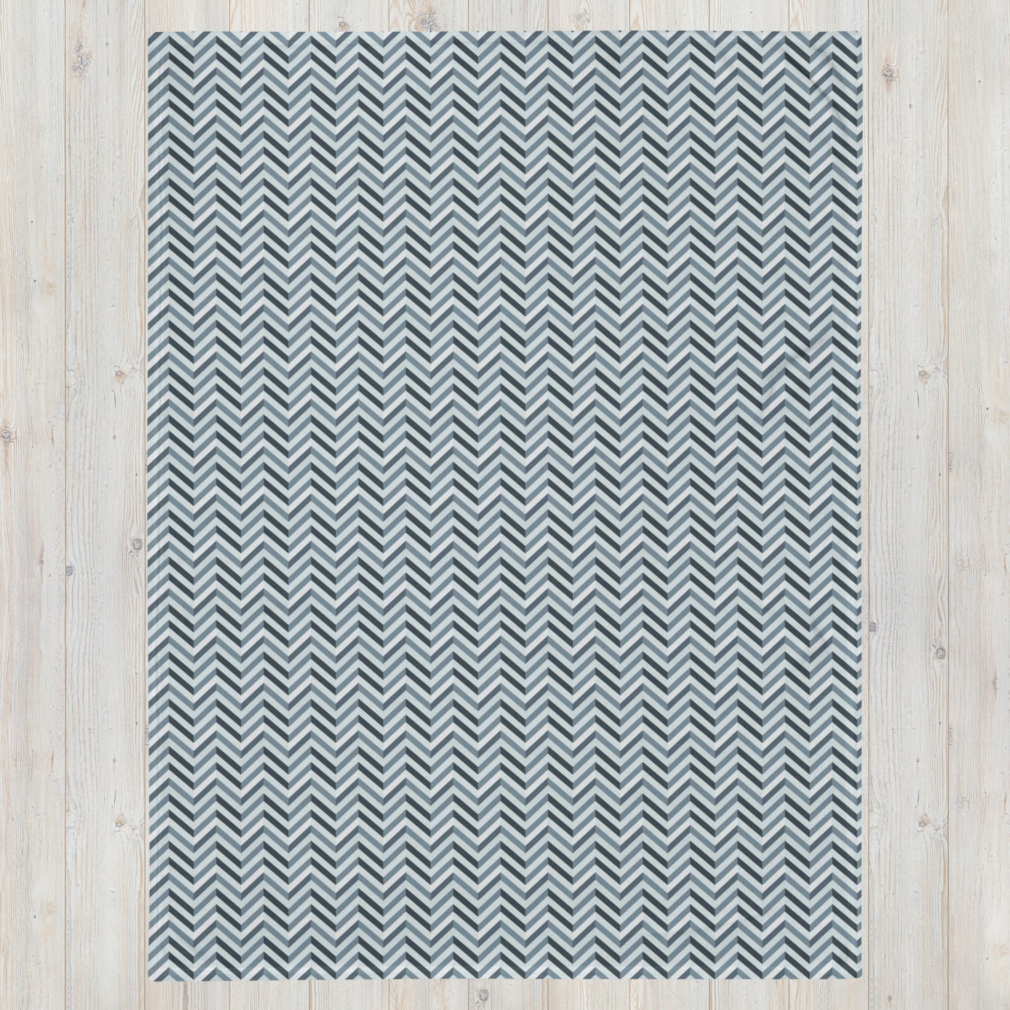 Throw Blanket: Grey and White Chevron (50" x 60" or 60" x 80")