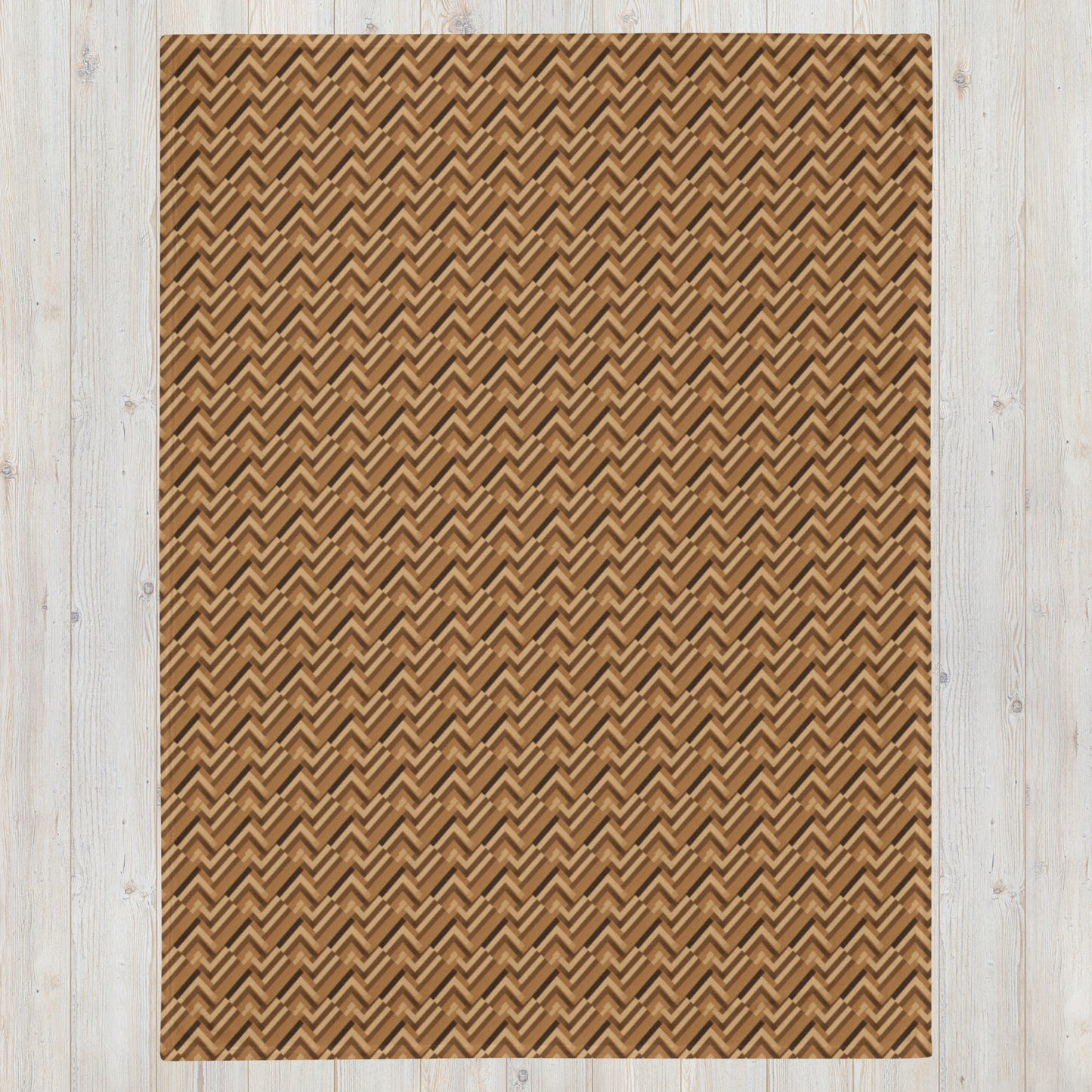 Throw Blanket: Brown Chevron (50" x 60" or 60" x 80")