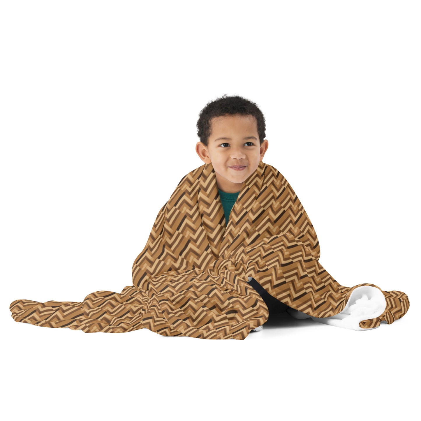 Throw Blanket: Brown Chevron (50" x 60" or 60" x 80")