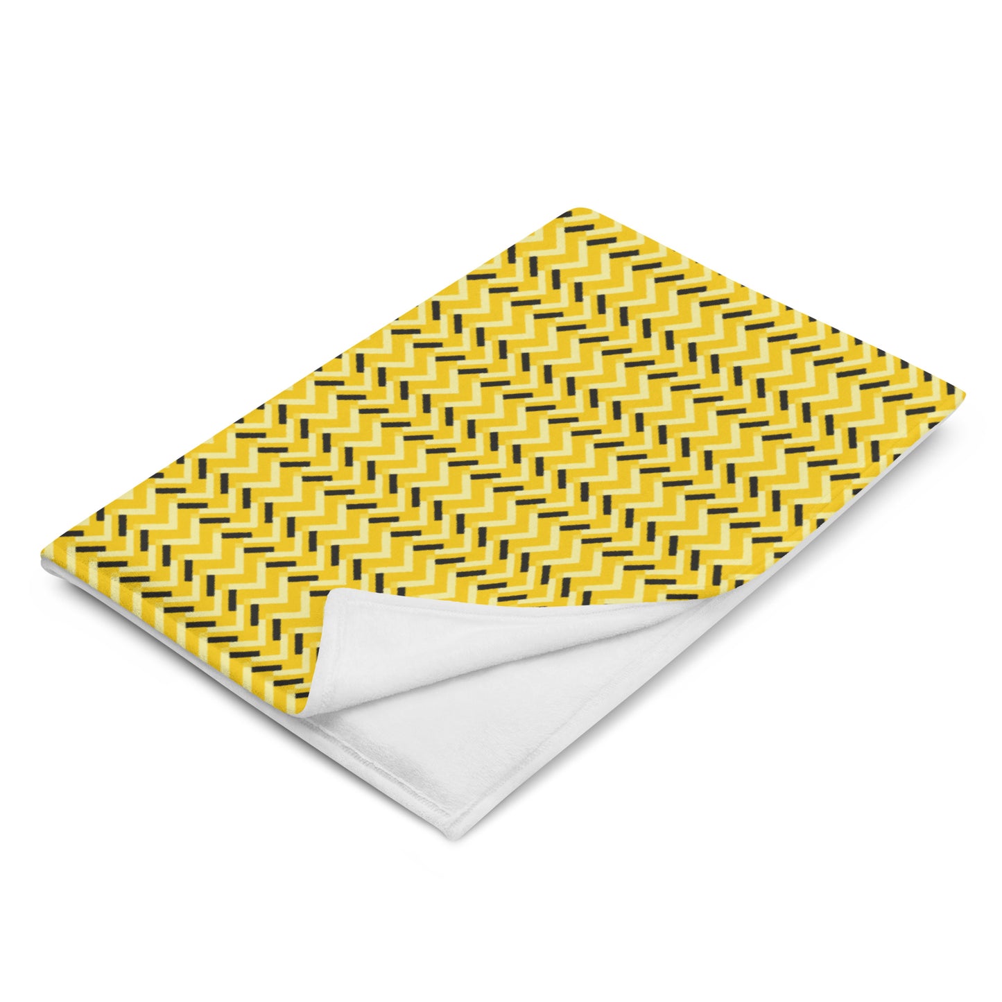 Throw Blanket: Yellow and Black Chevron (50" x 60" or 60" x 80")