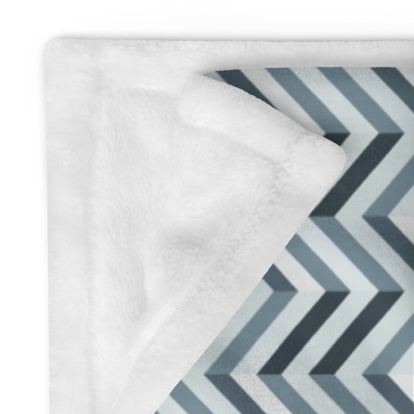 Throw Blanket: Grey and White Chevron (50" x 60" or 60" x 80")