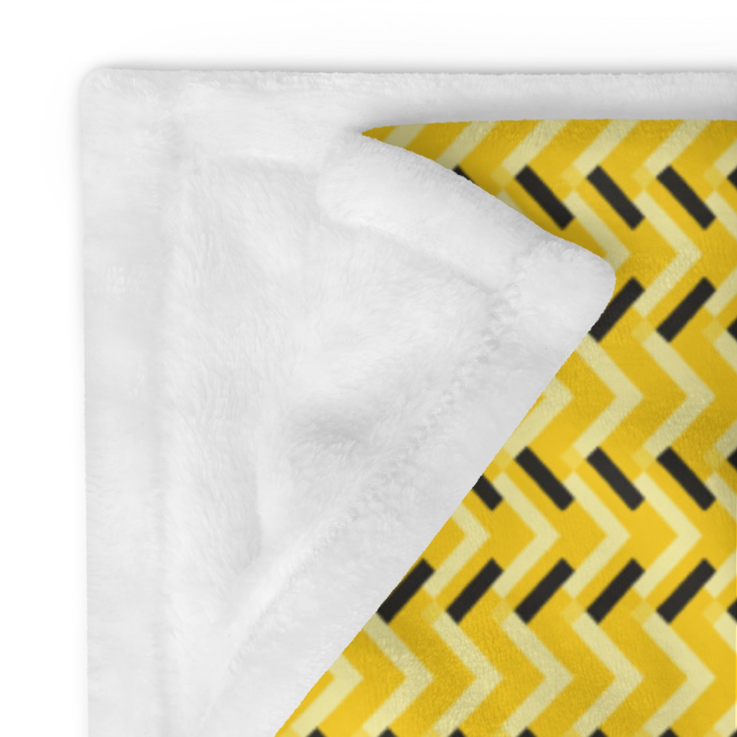 Throw Blanket: Yellow and Black Chevron (50" x 60" or 60" x 80")