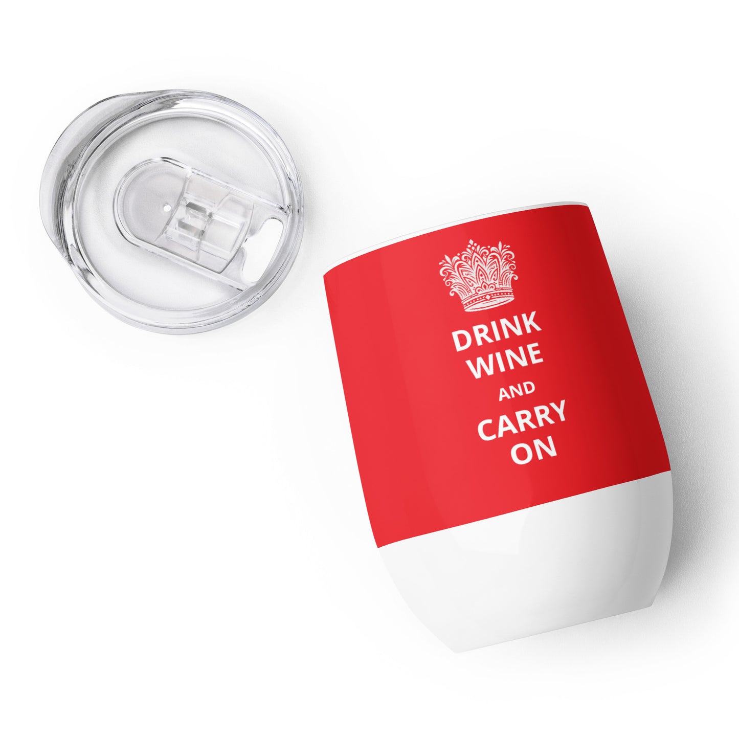 12oz Stainless Steel Wine Tumbler: "Drink Wine and Carry On" (8 colours)