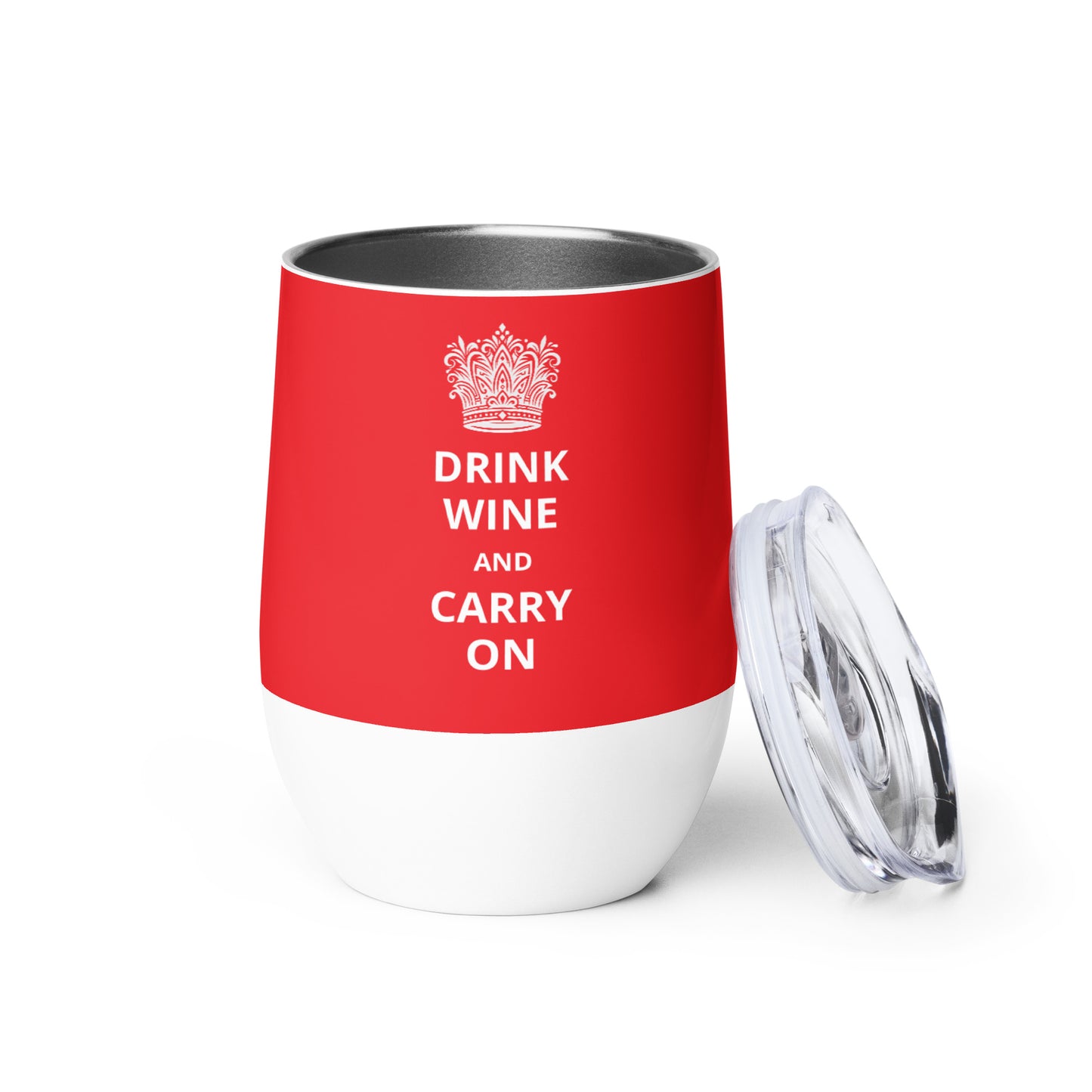 12oz Stainless Steel Wine Tumbler: "Drink Wine and Carry On" (8 colours)